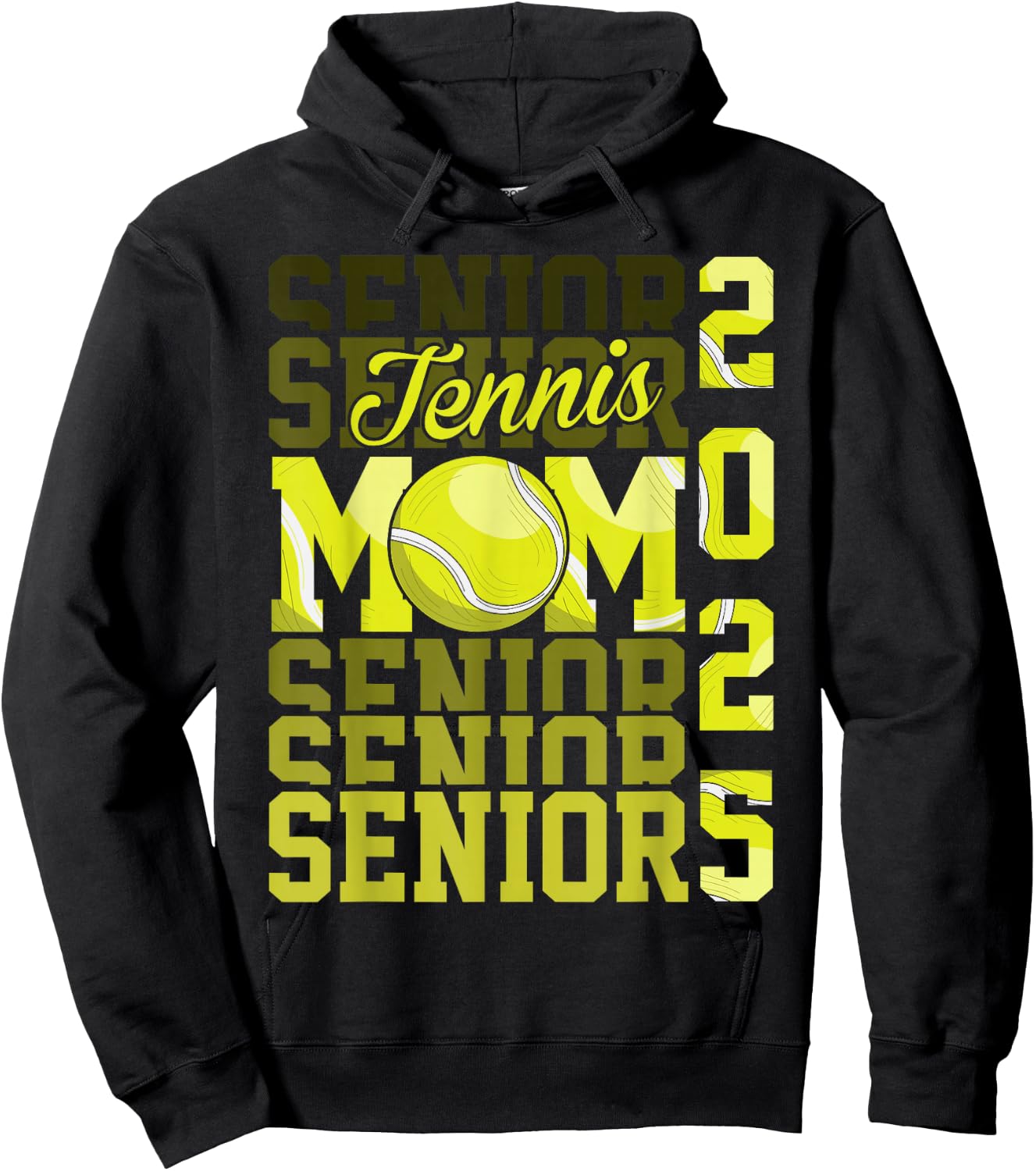 Proud mom of a tennis senior 2025 class of 25 graduation Hoodie - Hoodie | Black