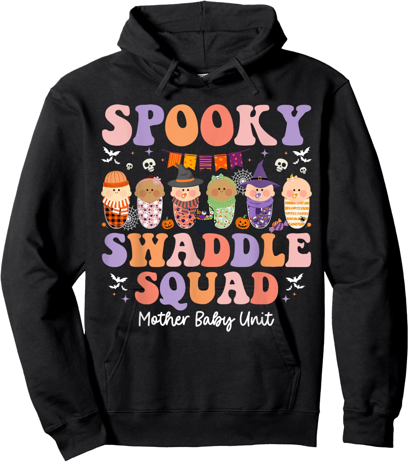 Spooky Swaddle Squad Mother Baby Unit Halloween Hoodie - Hoodie | Black