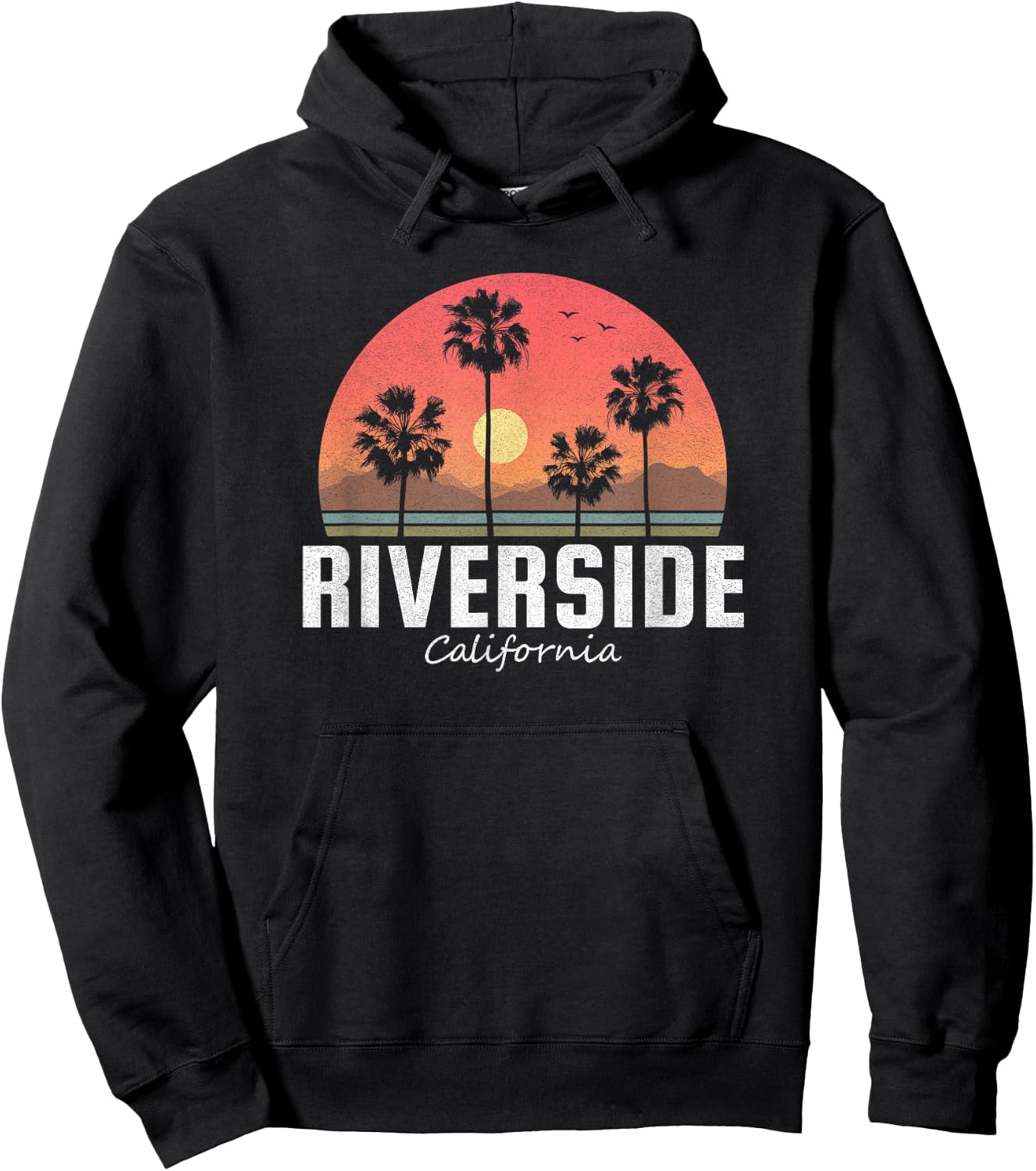 Riverside T Shirt Women Men Kids California Retro Sunset Hoodie - Hoodie | Black