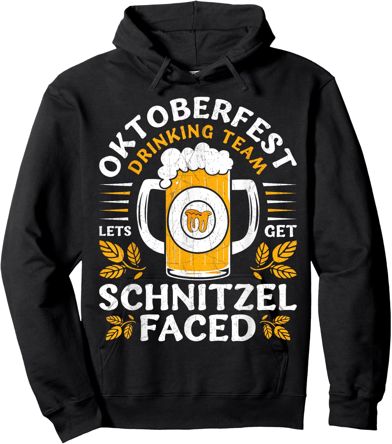 Oktoberfest Beer Drinking Team Lets Get Schnitzel Faced Hoodie - Hoodie | Black