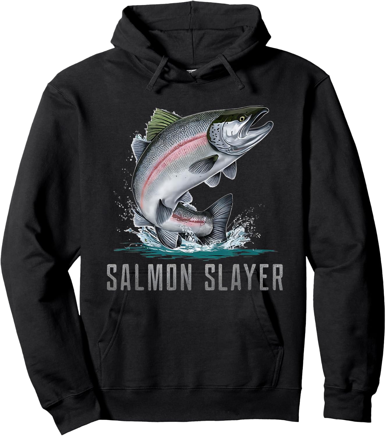 Salmon Slayer Fishing Hoodie - Hoodie | Black
