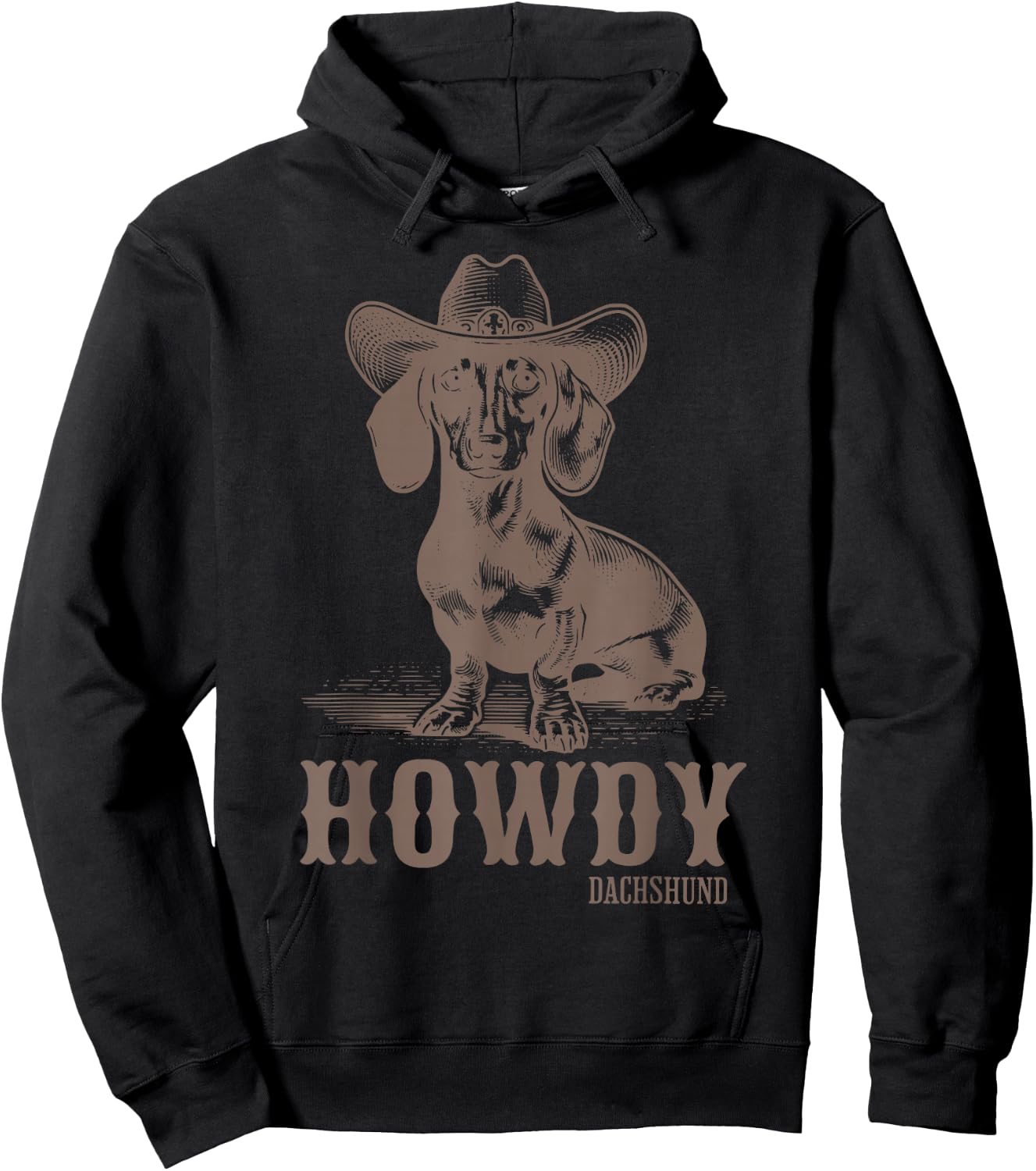 Vintage Rodeo Cowboy Hat Dachshund Howdy Western Doxie Mama Hoodie - Hoodie | Black