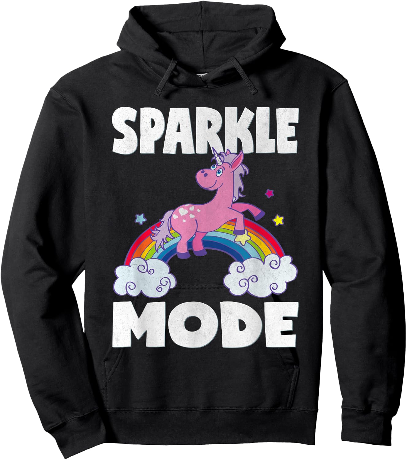 Sparkle Mode Unicorns Magic Sparkle Rainbow Unicorn Hoodie - Hoodie | Black