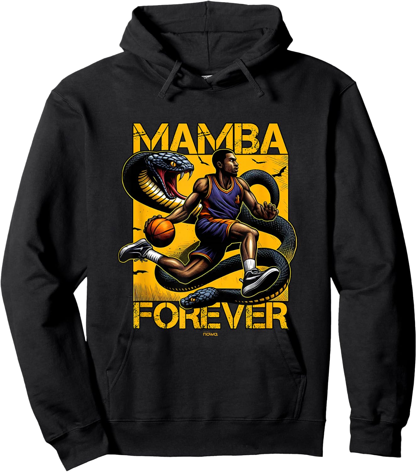 Driven by Mentality Basketball Player ON Yellow Ground Hoodie - Hoodie | Black