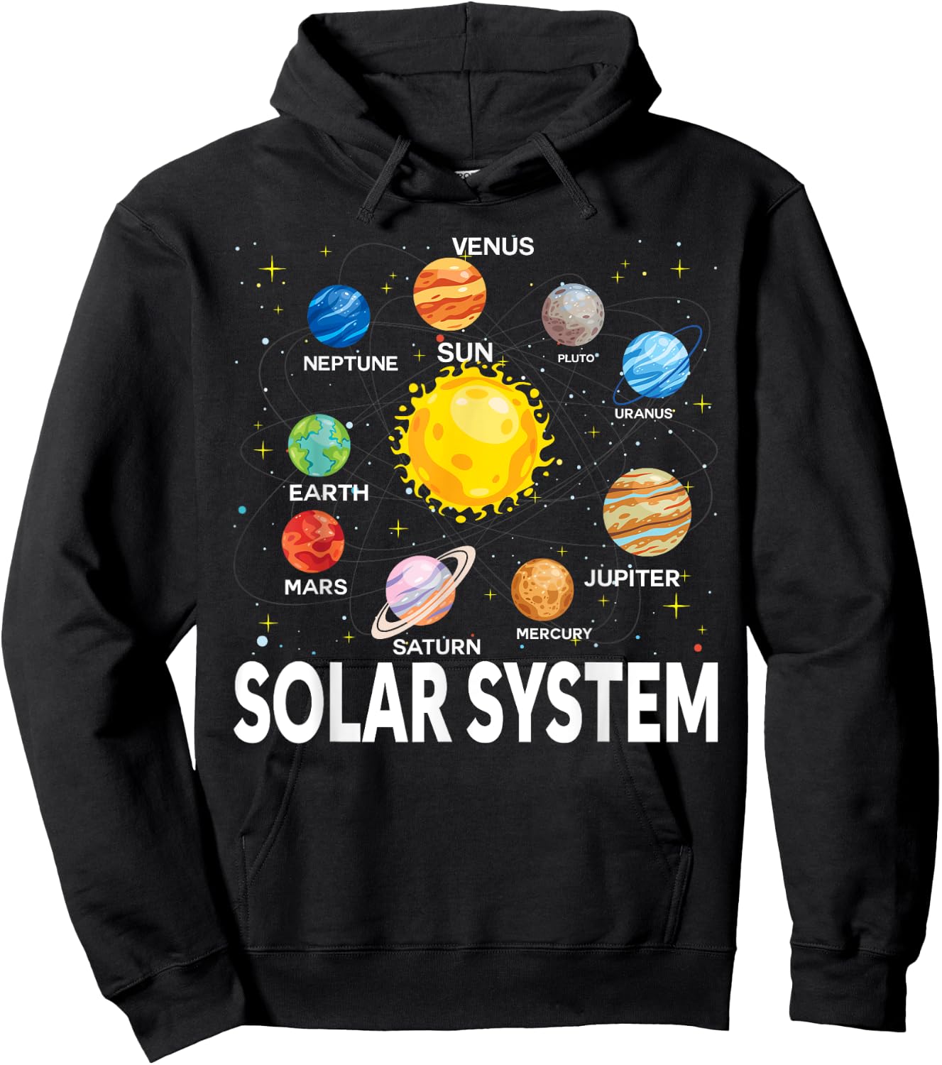 Solar System Planets Science Space Boys Girls STEM Kids Hoodie - Hoodie | Black