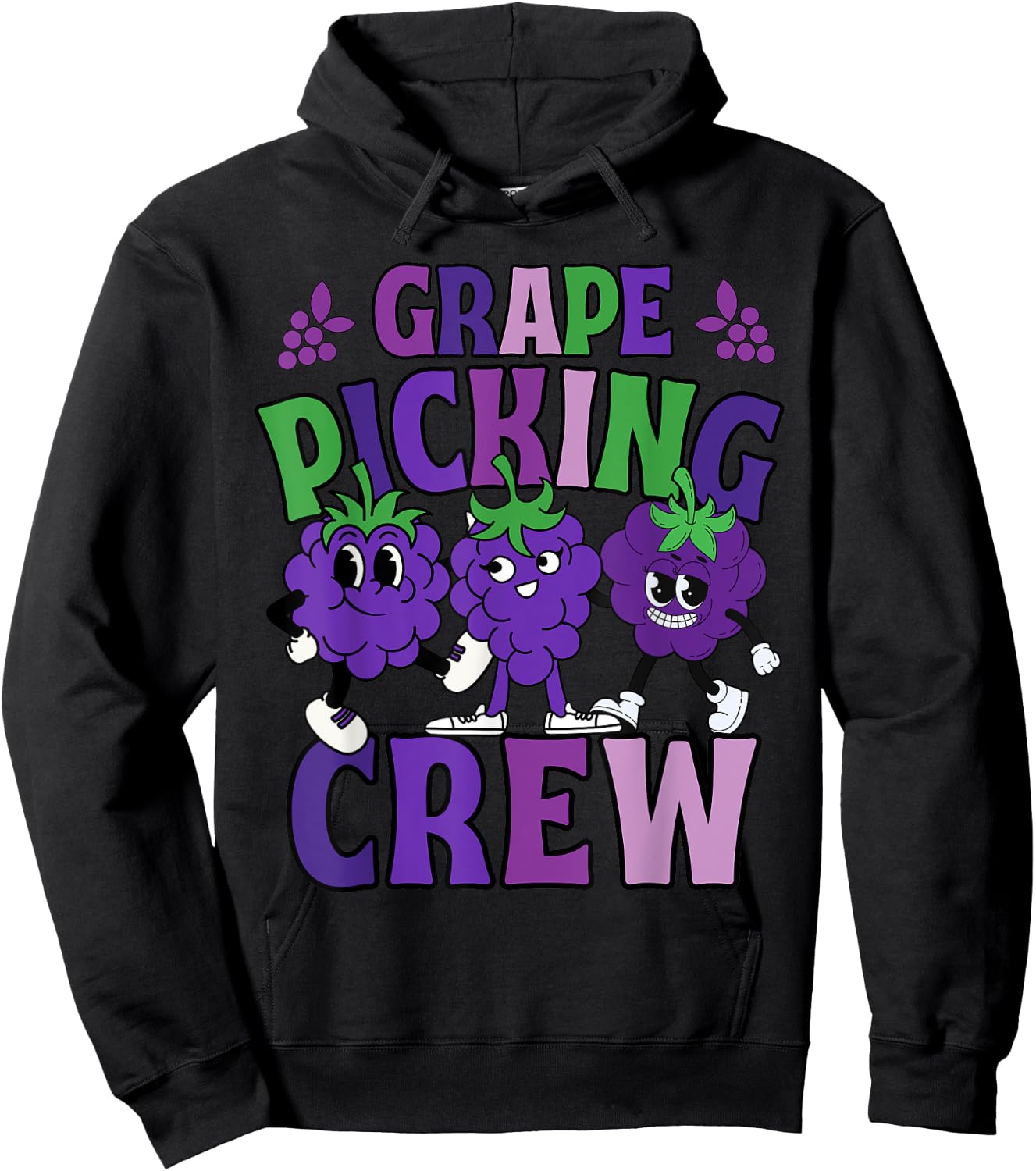Funny Grape Picking Squad Crew Shirts Custom for Kids 2025 Hoodie - Hoodie | Black