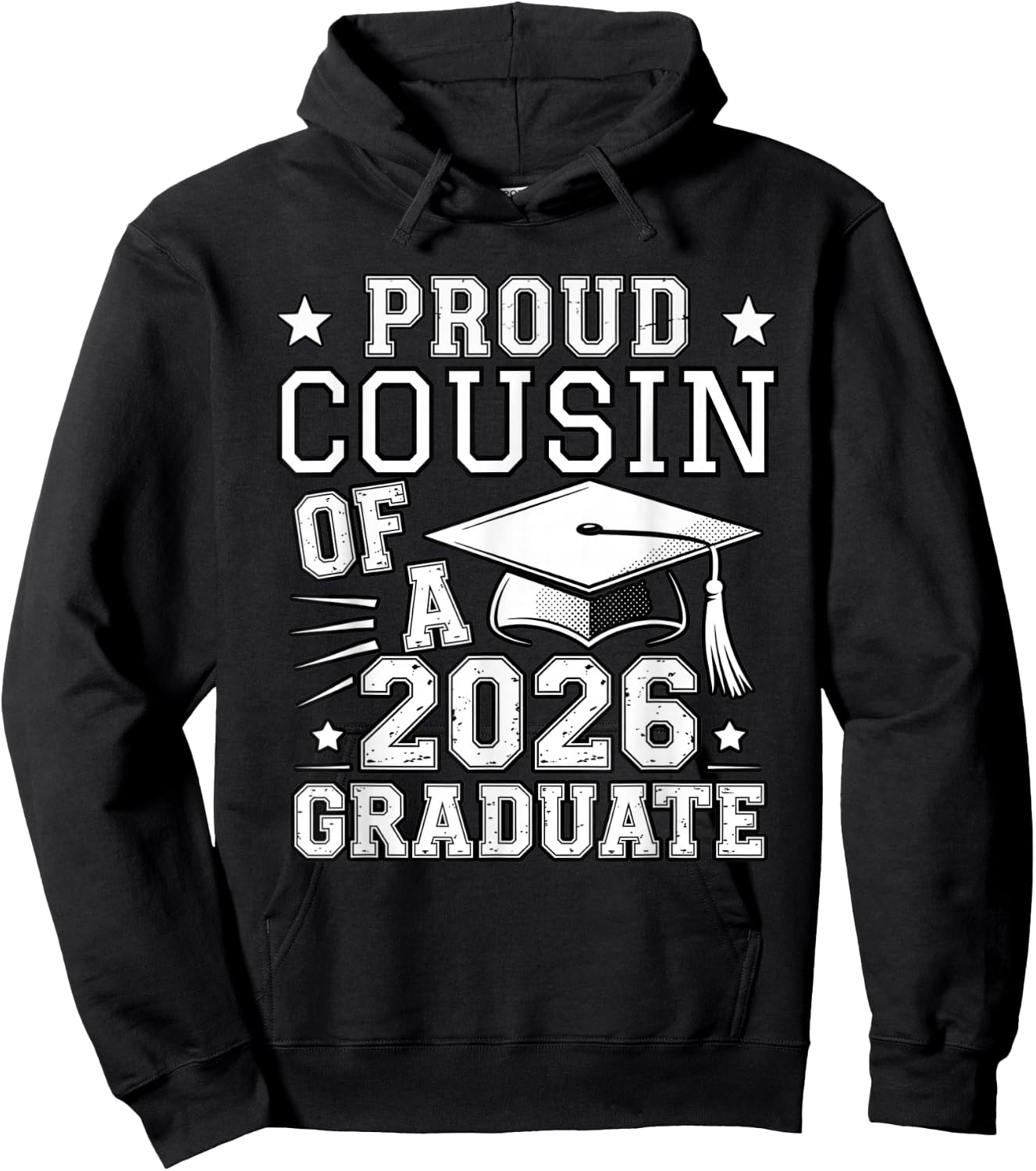 Cute Proud Cousin 2026 Graduate Graduation Family Matching Hoodie - Hoodie | Black