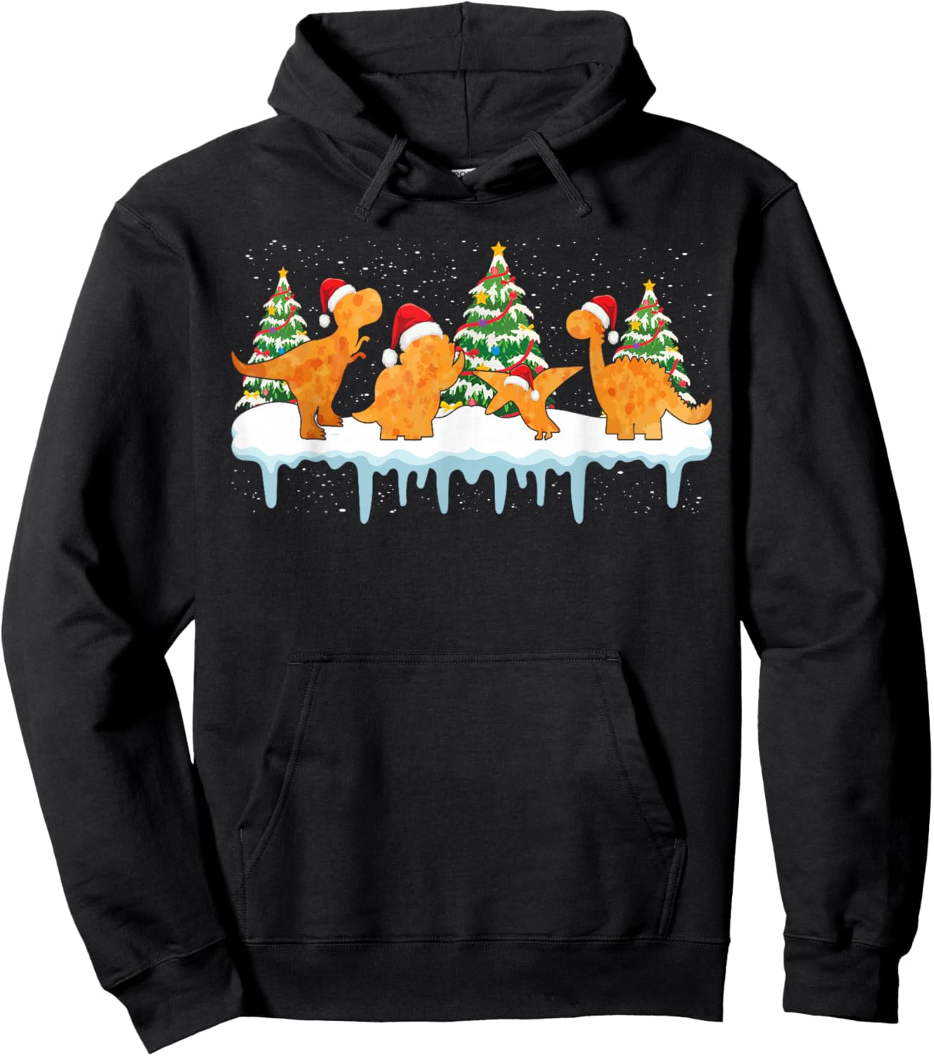 Dino Chicken Nuggets Funny Dinosaur Shape Nuggets Christmas Hoodie - Hoodie | Black