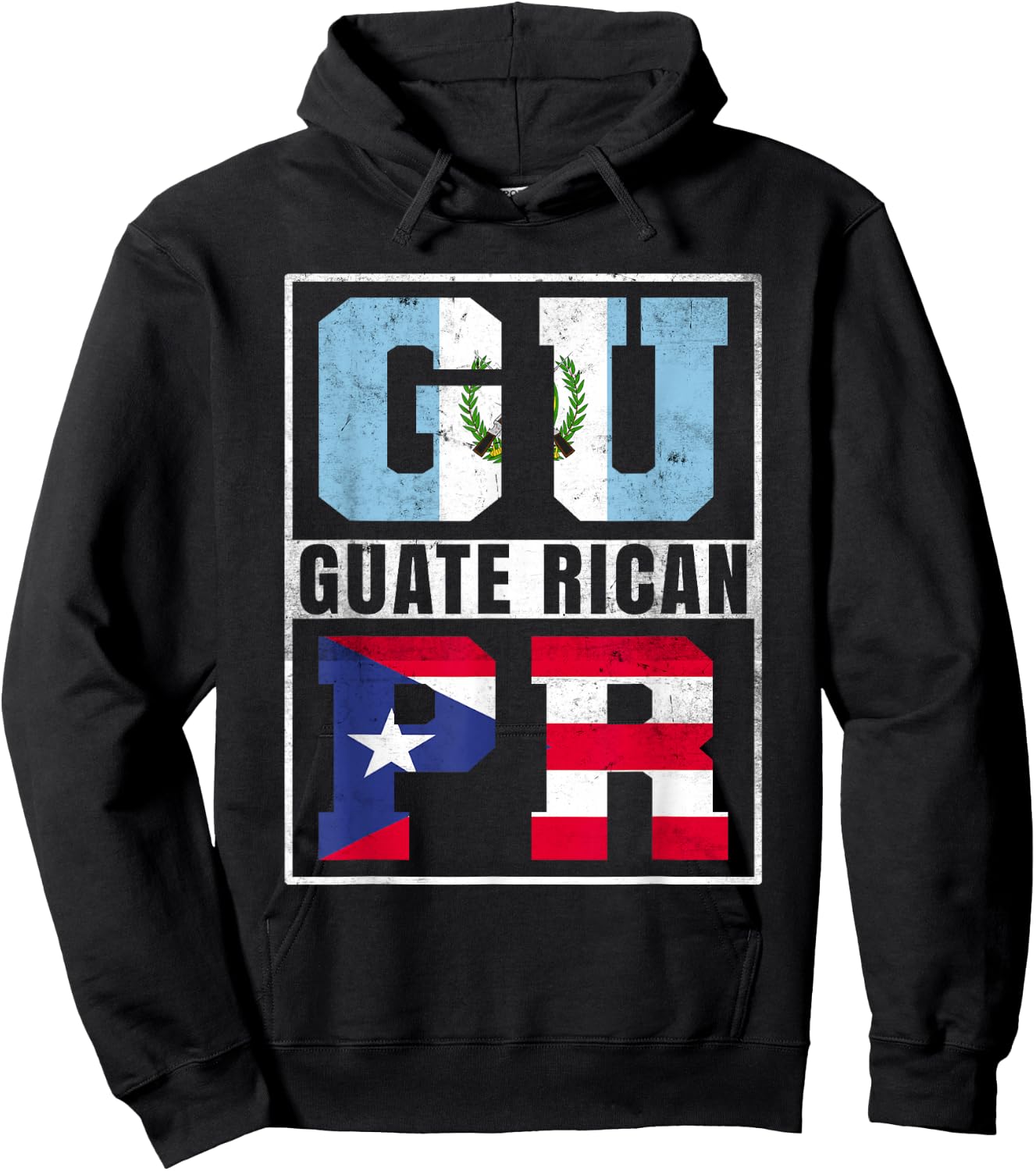 Guate Rican Roots Guatemala and Puerto Rico Mix Hoodie - Hoodie | Black