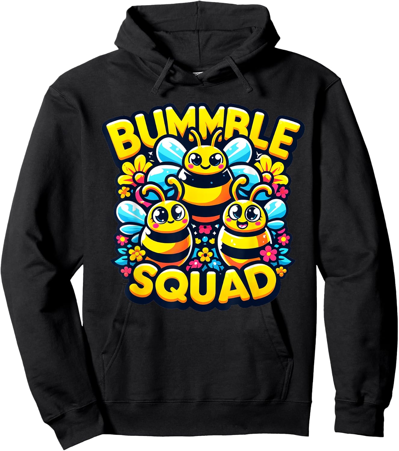 Bumble Bee Squad Funny Bumblebee Friends Team Men Women Kids Hoodie - Hoodie | Black