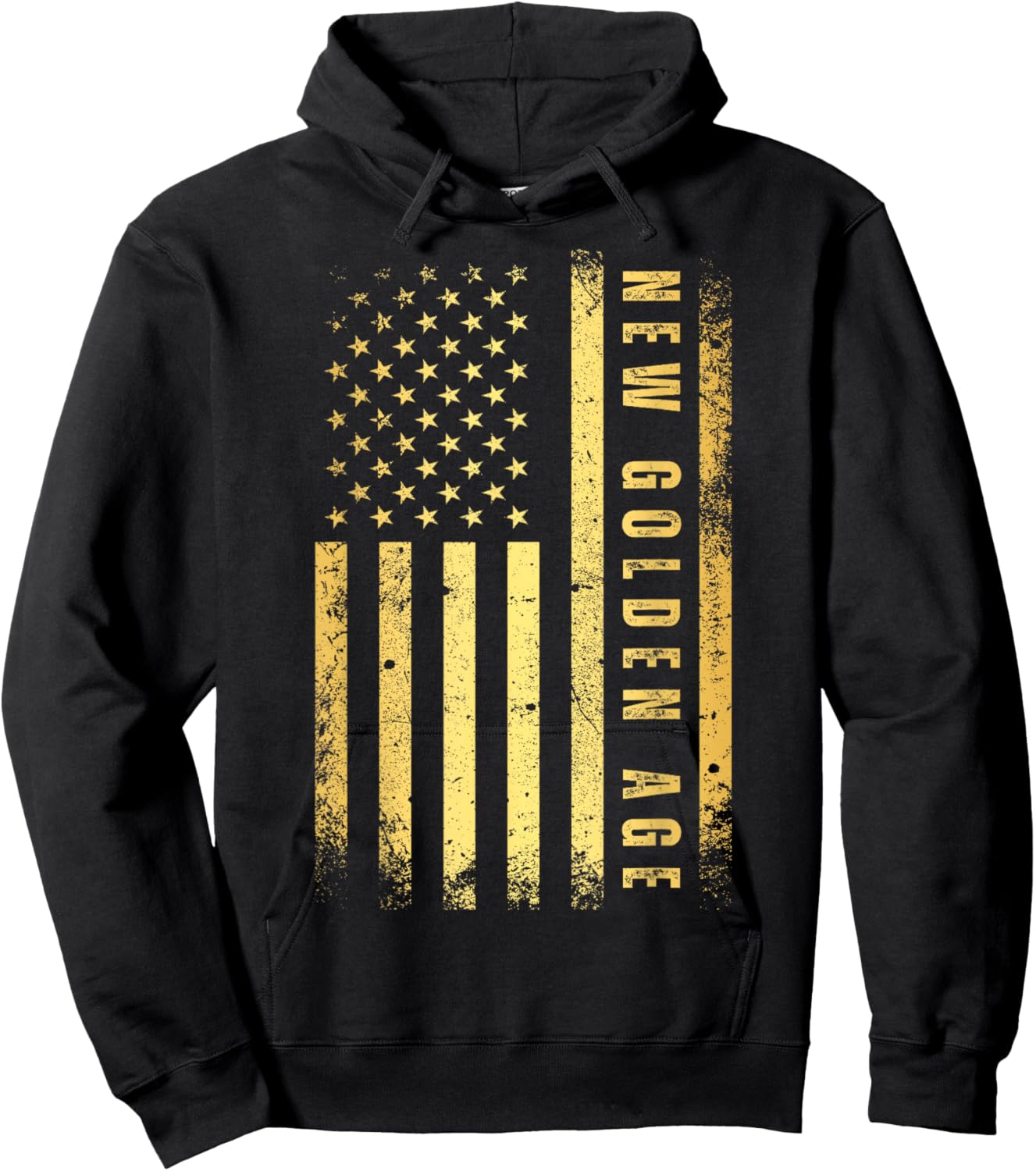 Golden Color USA Flag 47th President One Big Beautiful Bill Hoodie - Hoodie | Black