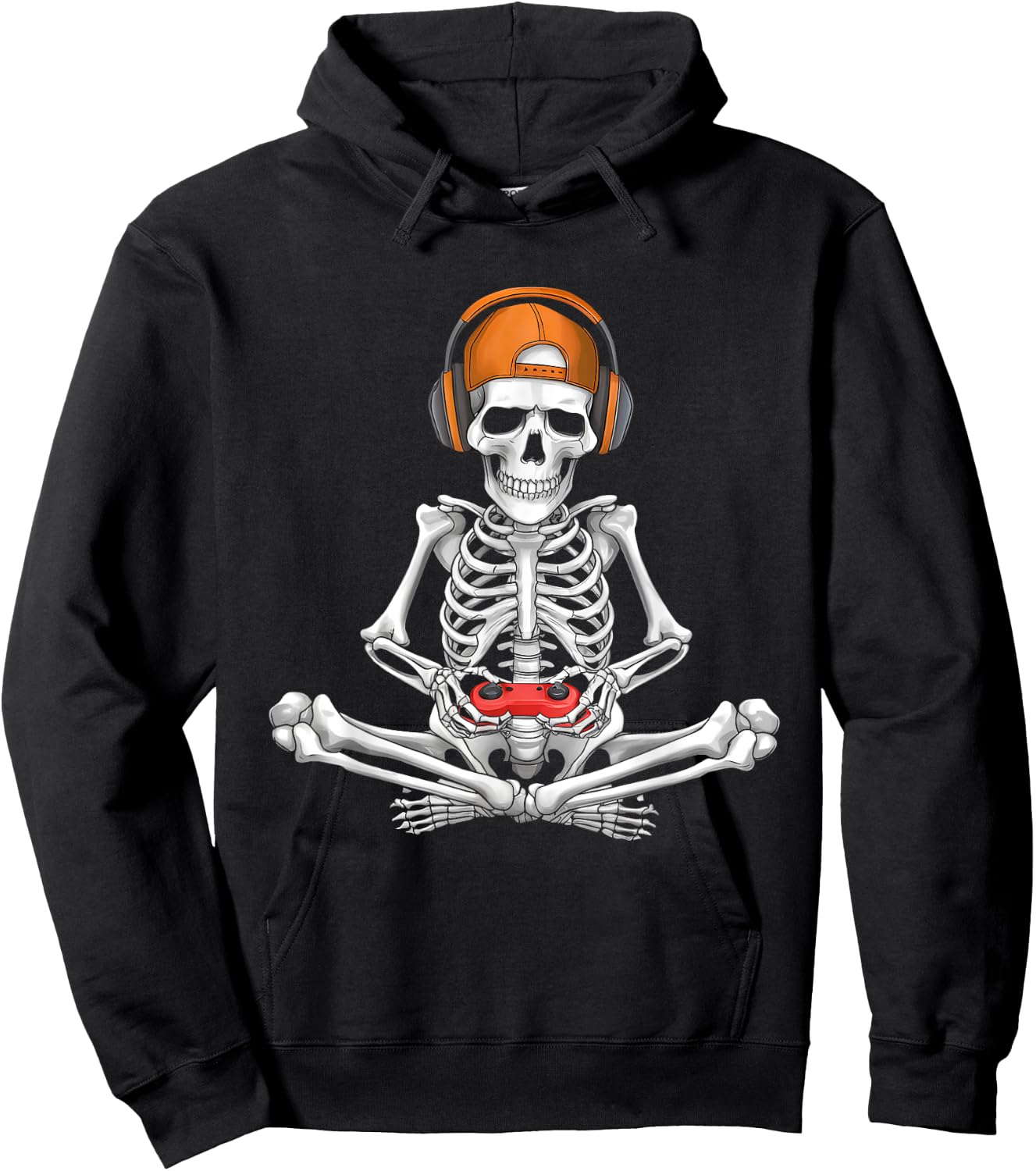 Video Game Skeleton Halloween Gaming Teens Gamer Men Boy Kid Hoodie - Hoodie | Black