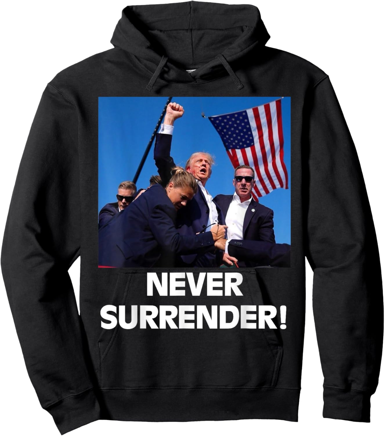 Pray for President Trump, Never Surrender ,God bless Trump Hoodie - Hoodie | Black