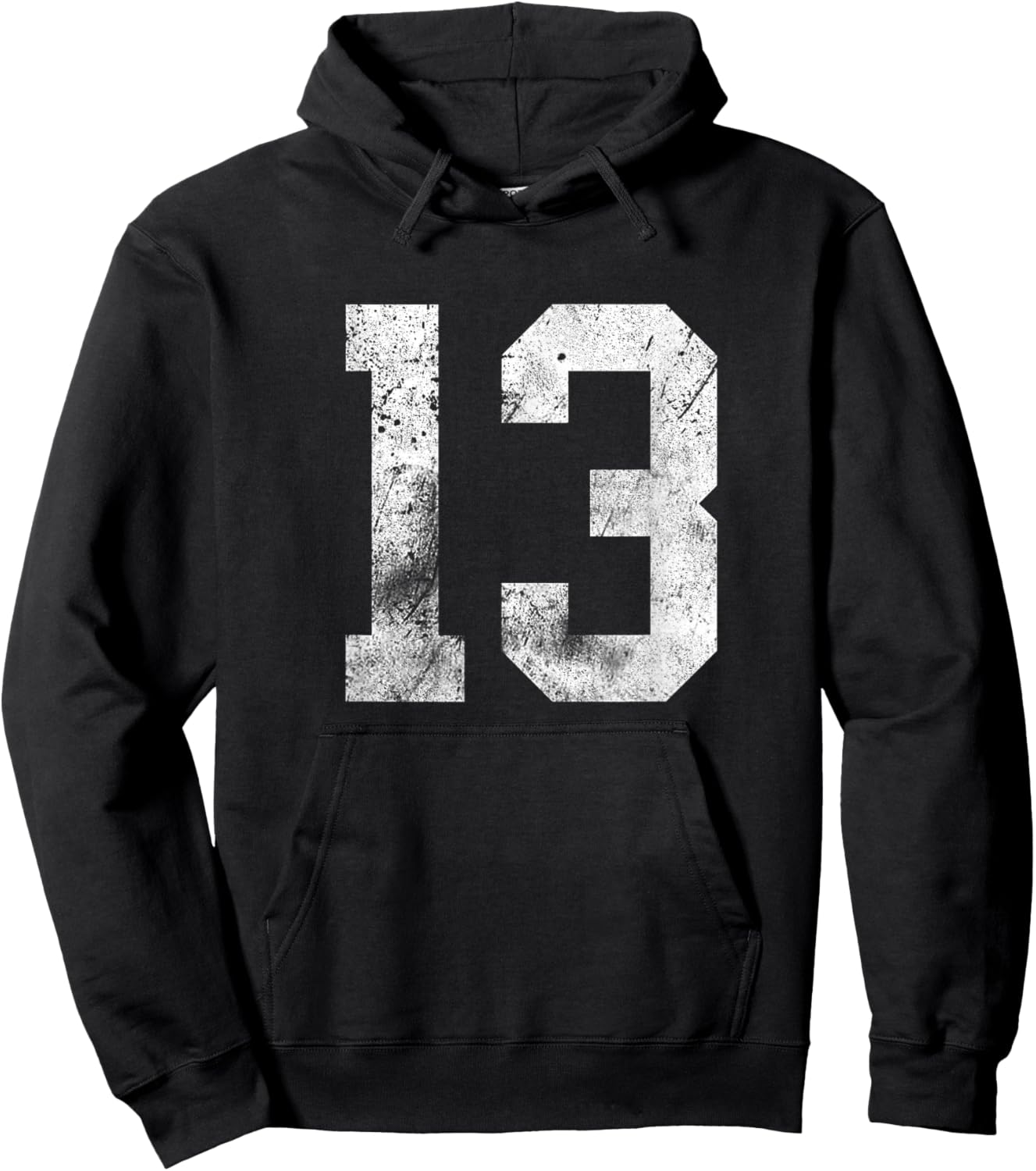 13 Cool Distressed Birthday Lucky Number Player 13th Hoodie - Hoodie | Black
