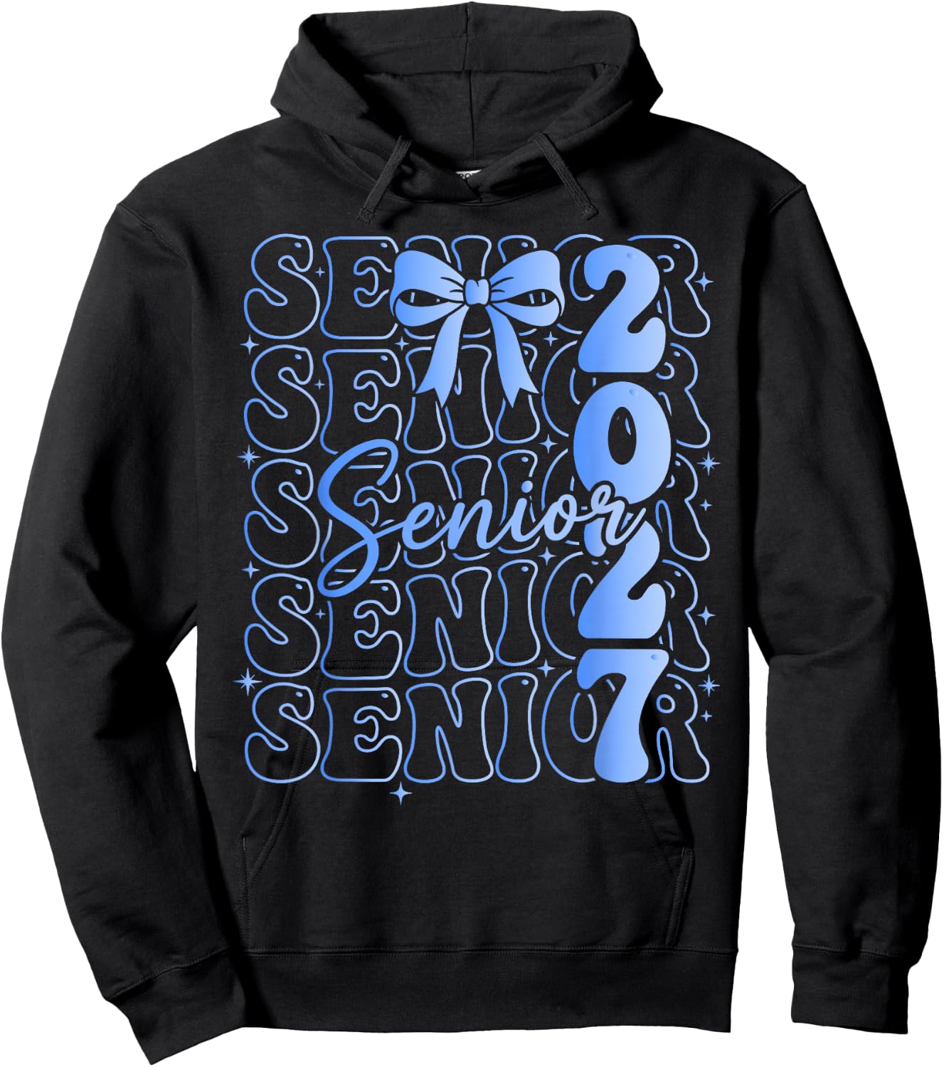 Senior Class of 2027 Coquette Bow Graduation Hoodie - Hoodie | Black