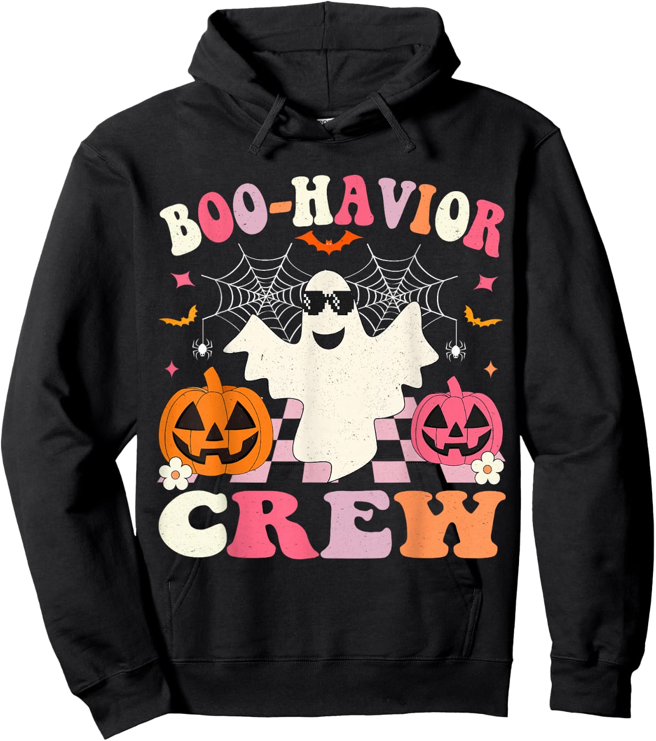 Behavior Analyst Halloween ABA Cute Ghost Boo-havior Crew Hoodie - Hoodie | Black