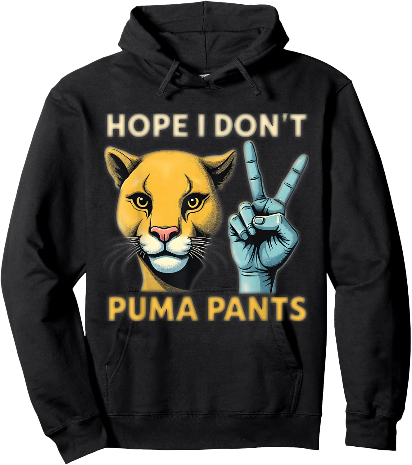 Hope I Don't Puma Pants Funny Cat Pun Hoodie - Hoodie | Black