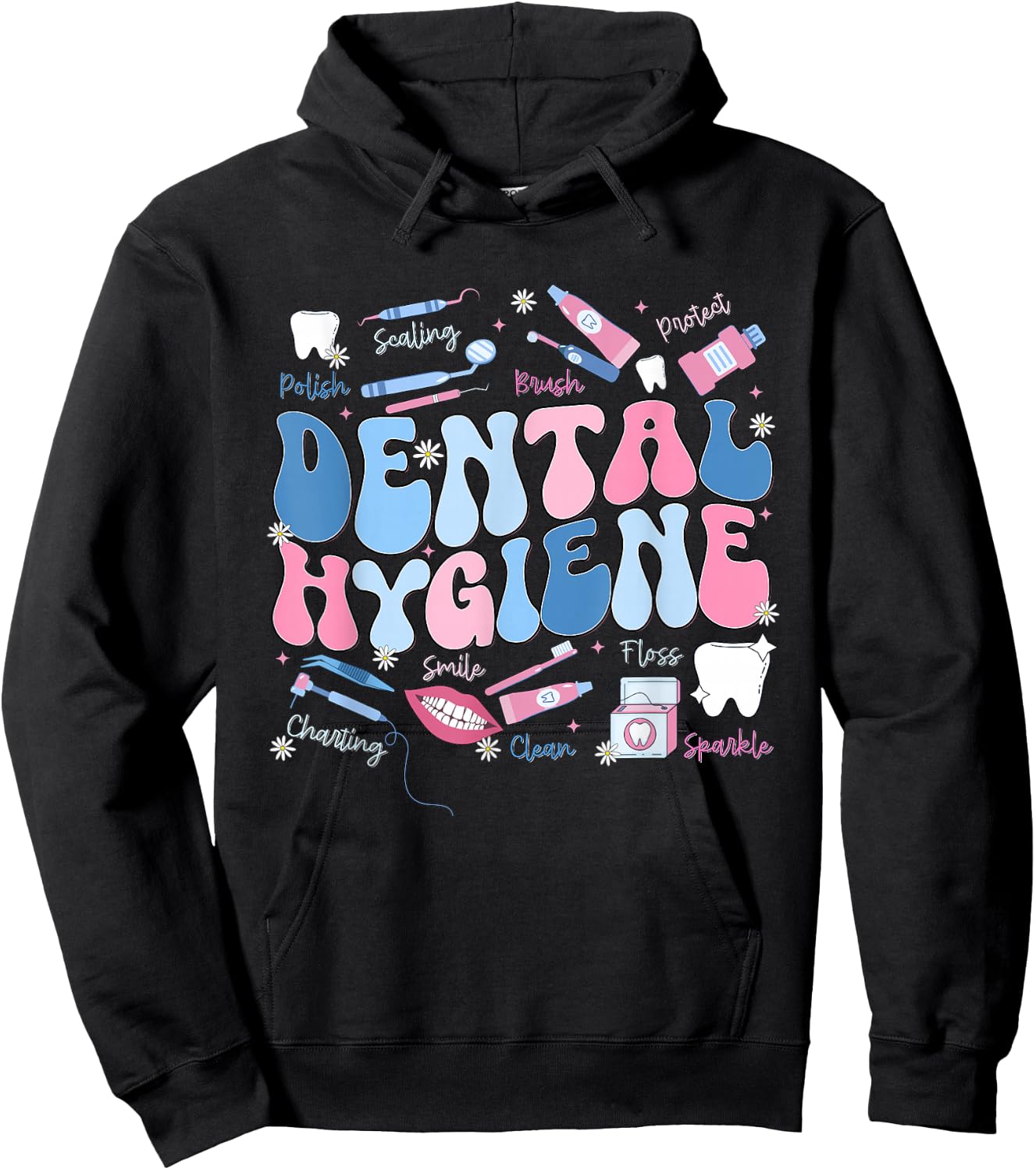 Funny Oral Hygiene National Dental Hygiene Month Hoodie - Hoodie | Black