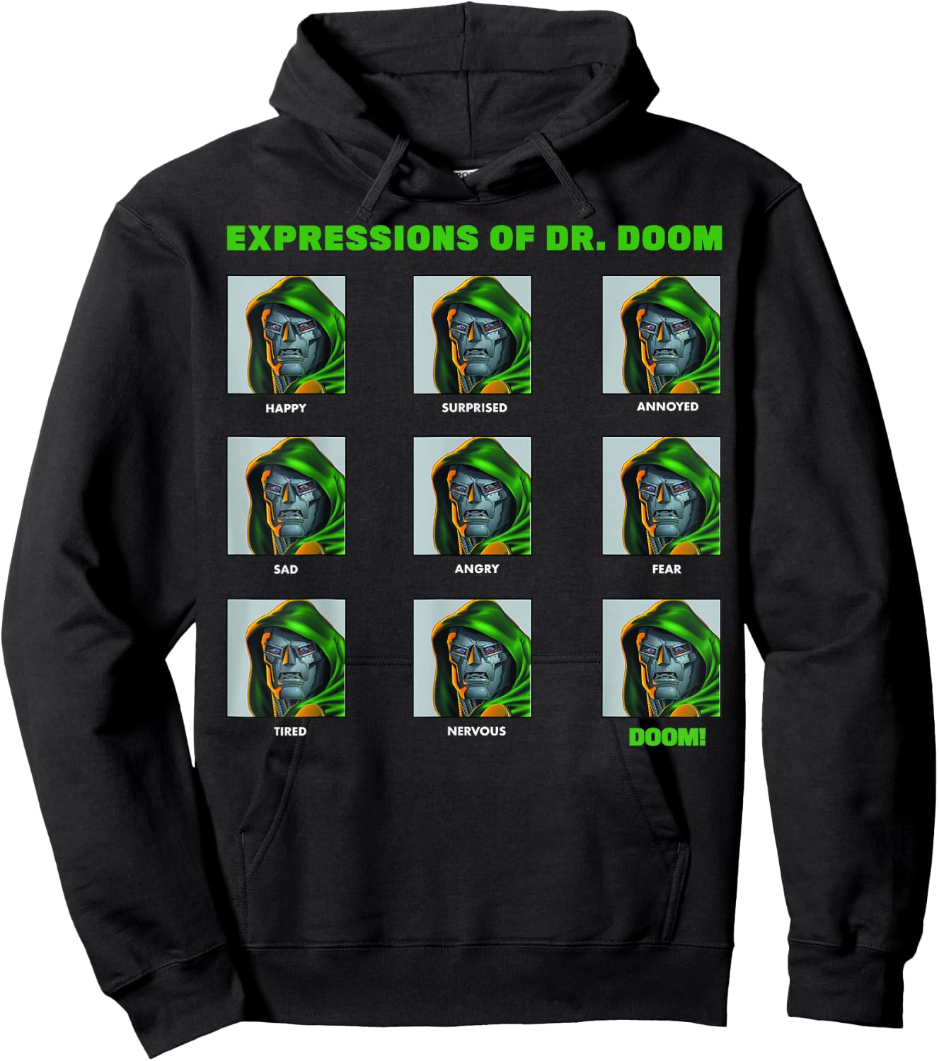 Marvel Expressions of Dr. Doom Panels Hoodie - Hoodie | Black