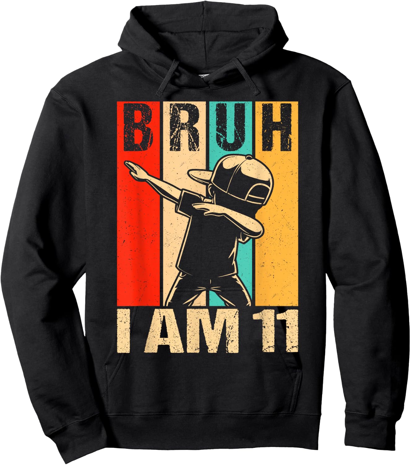 11 Year Old Birthday Dabbing Boy Bruh It's My 11th Birthday Hoodie - Hoodie | Black