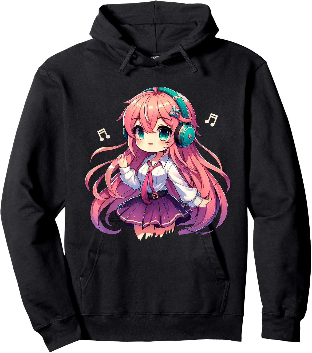 Kawaii Chibi Anime Girl Anime Merch Cute Japanese Manga Fan Hoodie - Hoodie | Black