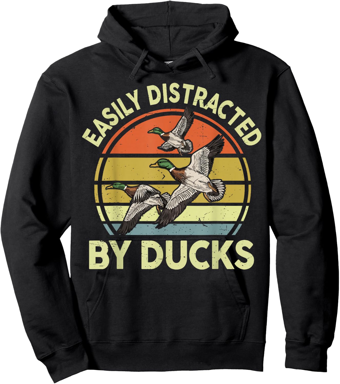 Easily Distracted Duck Hunting Gift Dad Hunter Son Daughter Hoodie - Hoodie | Black