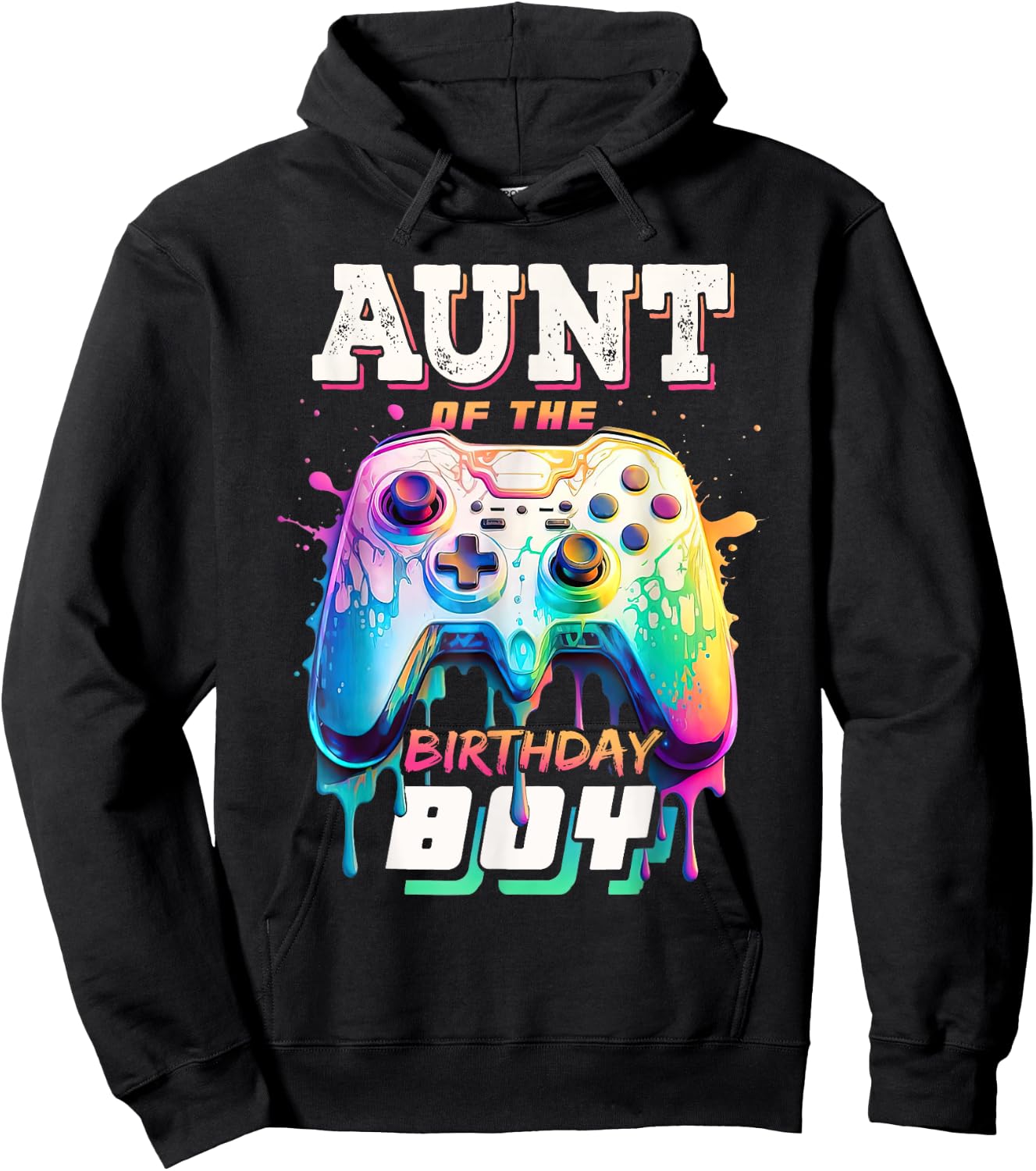 Aunt of the Birthday Boy Matching Video Game Birthday Party Hoodie - Hoodie | Black
