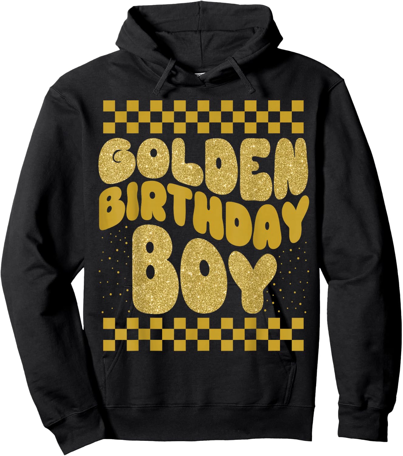 Golden Birthday Boys Bday Toddlers Birthday Party Decoration Hoodie - Hoodie | Black