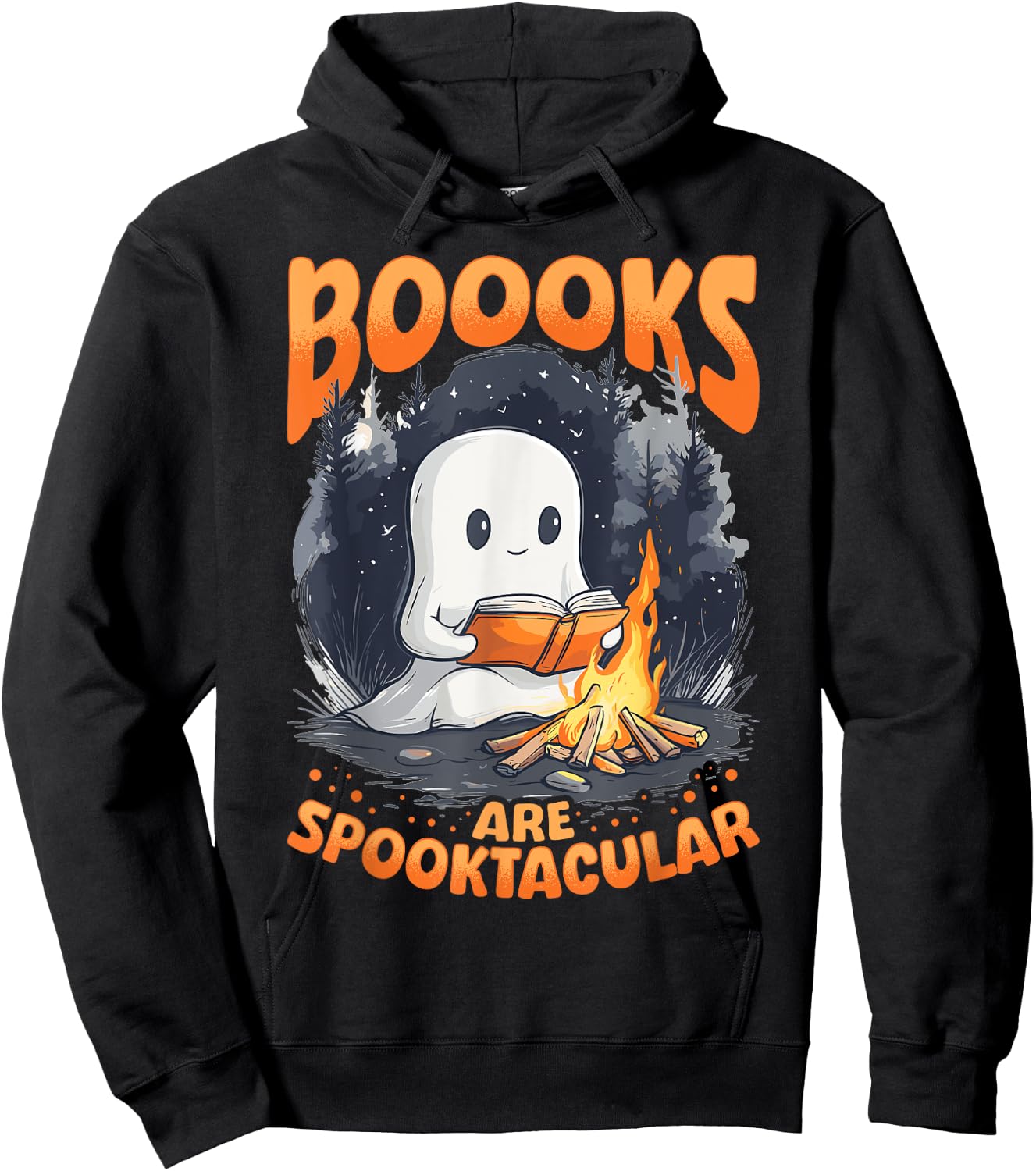 Funny Teacher Halloween Ghost Reading Book Animal Boooks Are Hoodie - Hoodie | Black
