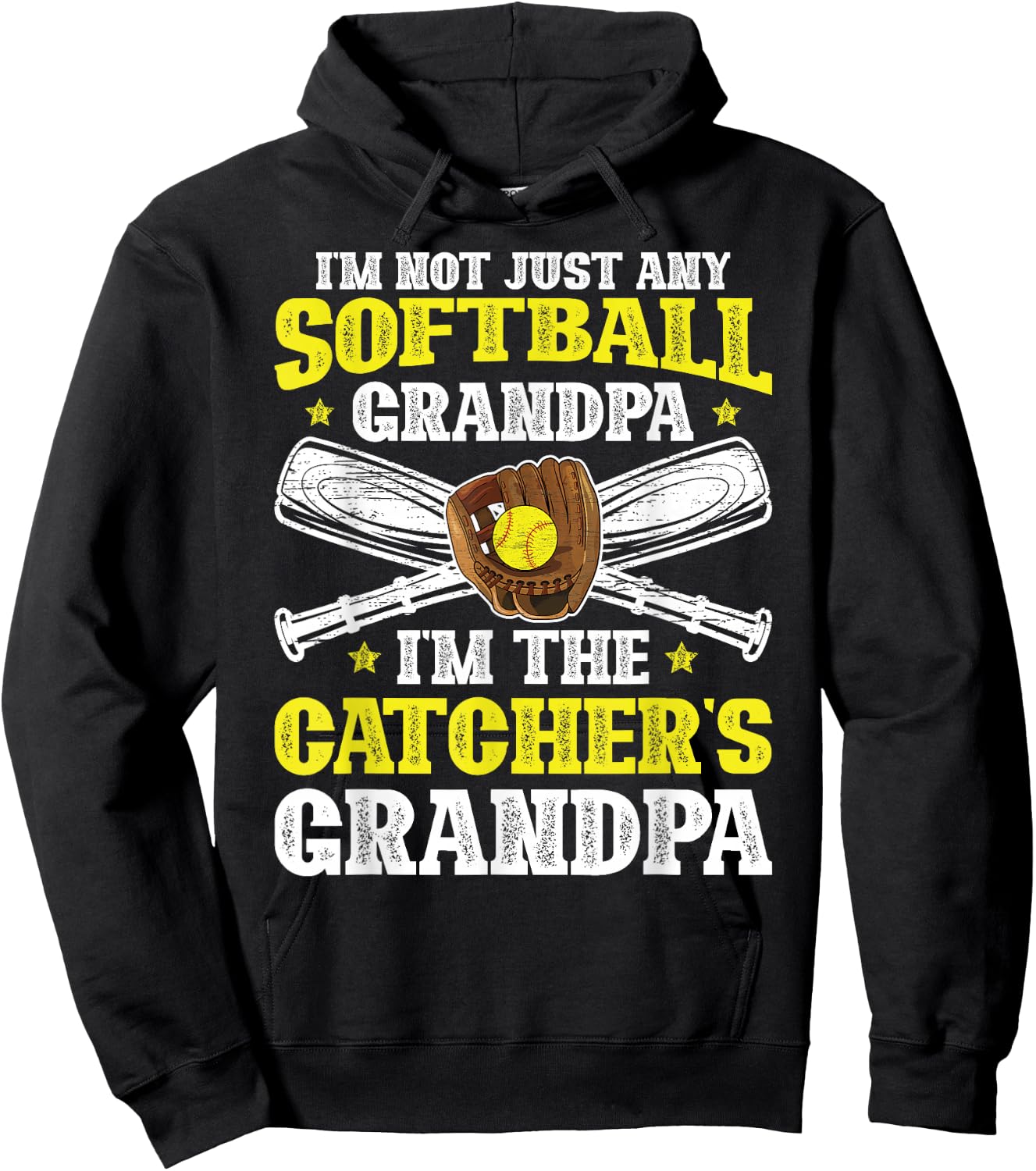 I'm Softball Catcher Grandpa Softball Catcher Grandfather Hoodie - Hoodie | Black