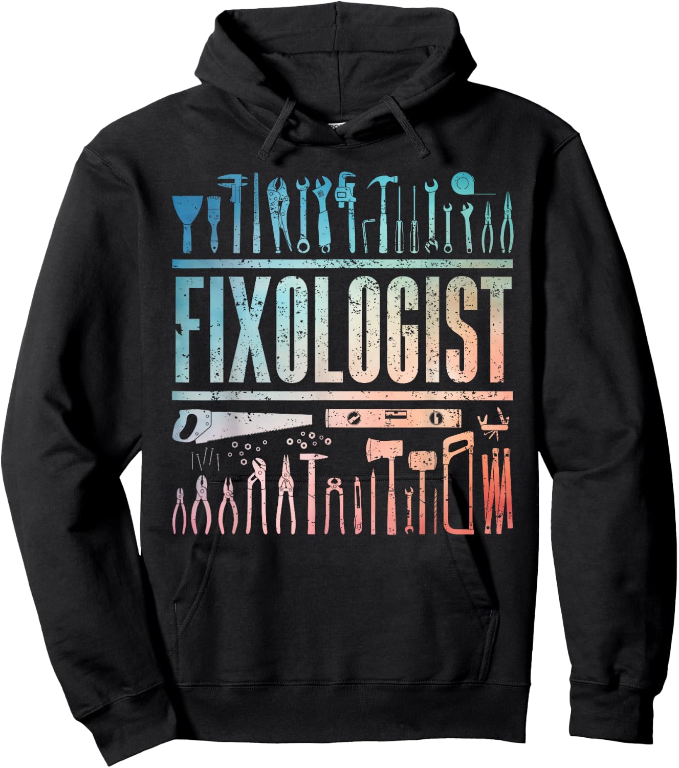 Funny Handyman Art Dad Fixologist Tool DIY Handyman Hoodie - Hoodie | Black