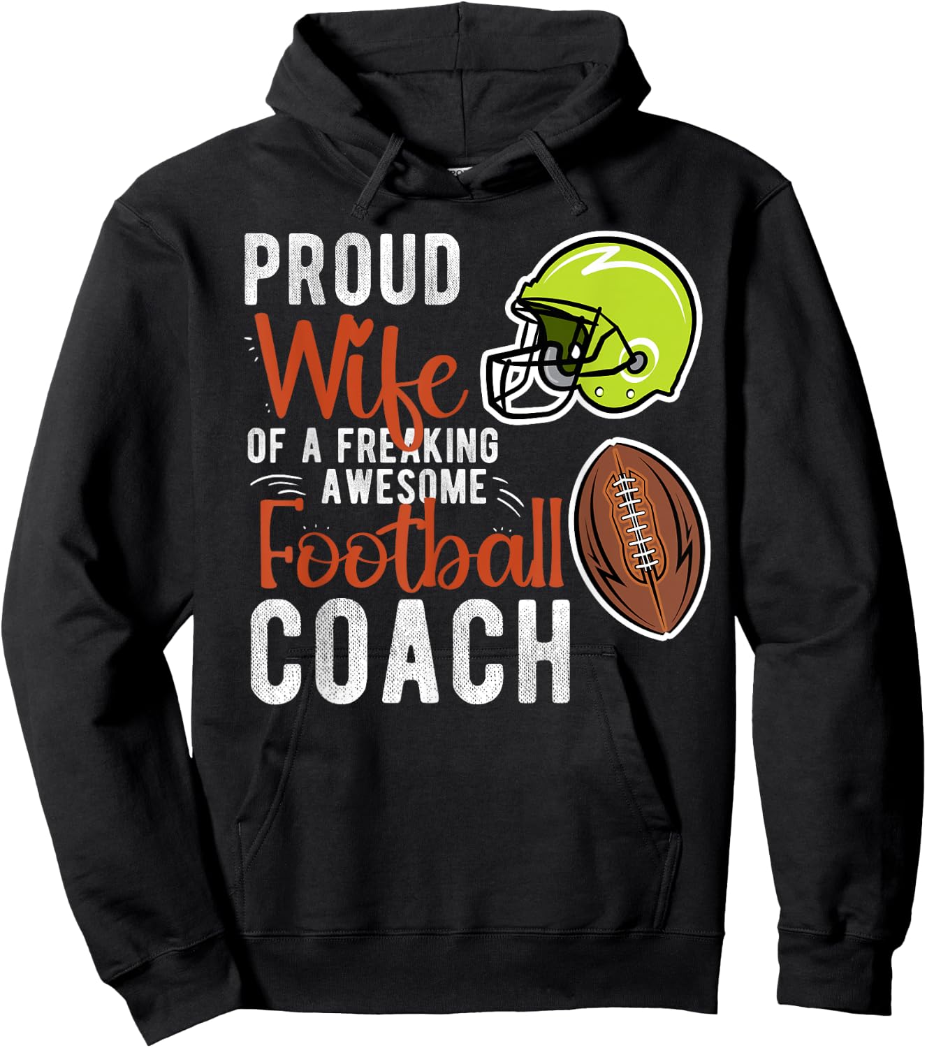 Proud Wife Of A Football Coach Wife Football Coach's Wife Hoodie - Hoodie | Black
