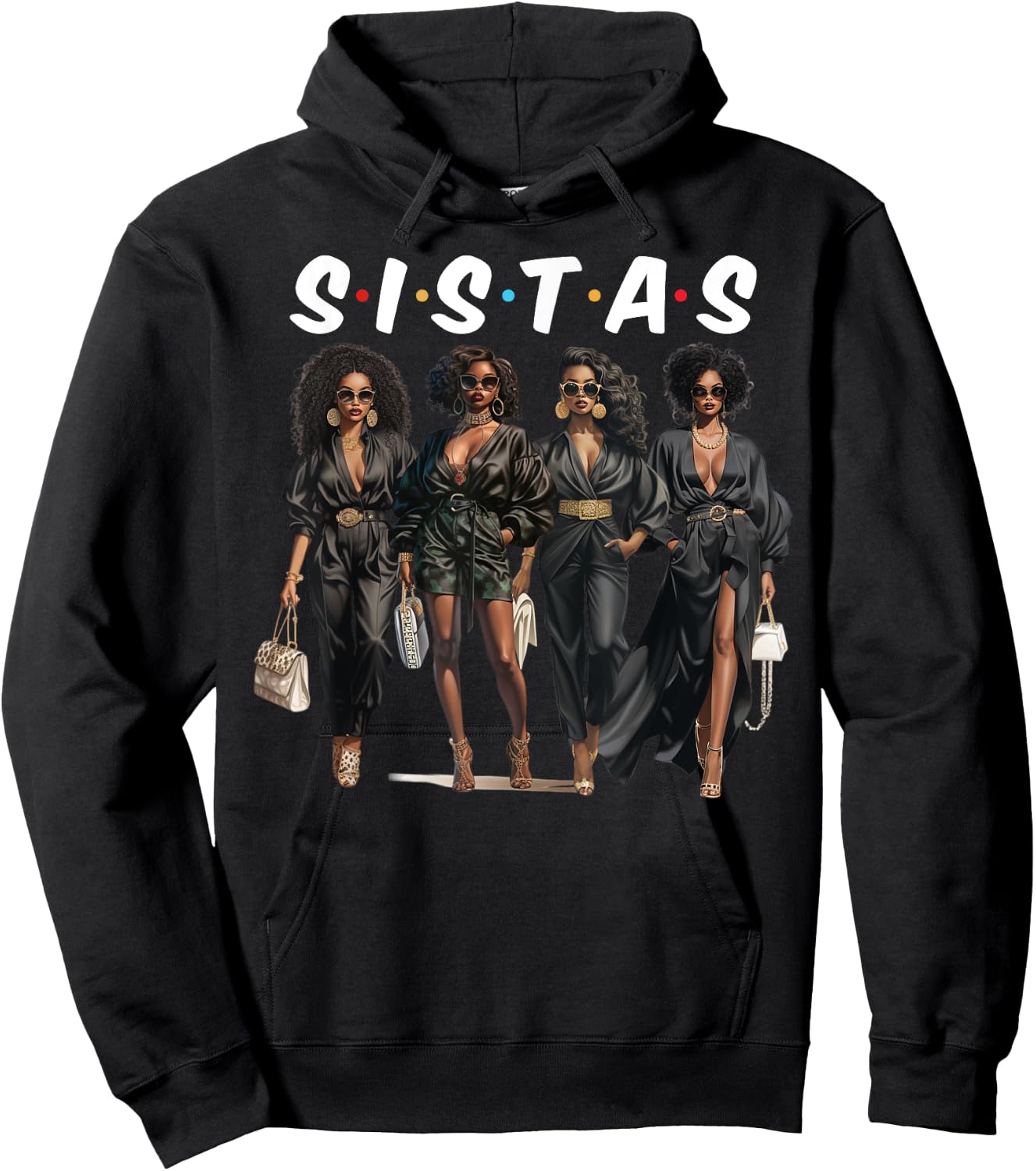 Sistas Black Girlfriends African American Women Girls Trip Hoodie - Hoodie | Black
