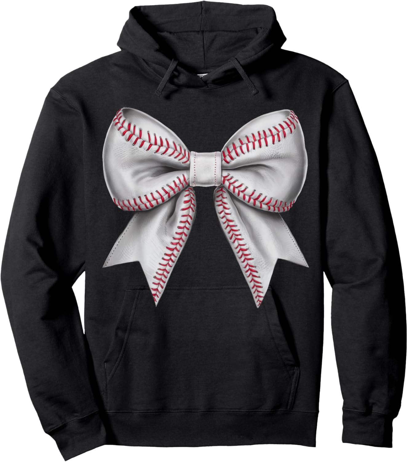 Coquette Bow Funny Baseball Lover Game Day Baseball Mom Life Hoodie - Hoodie | Black