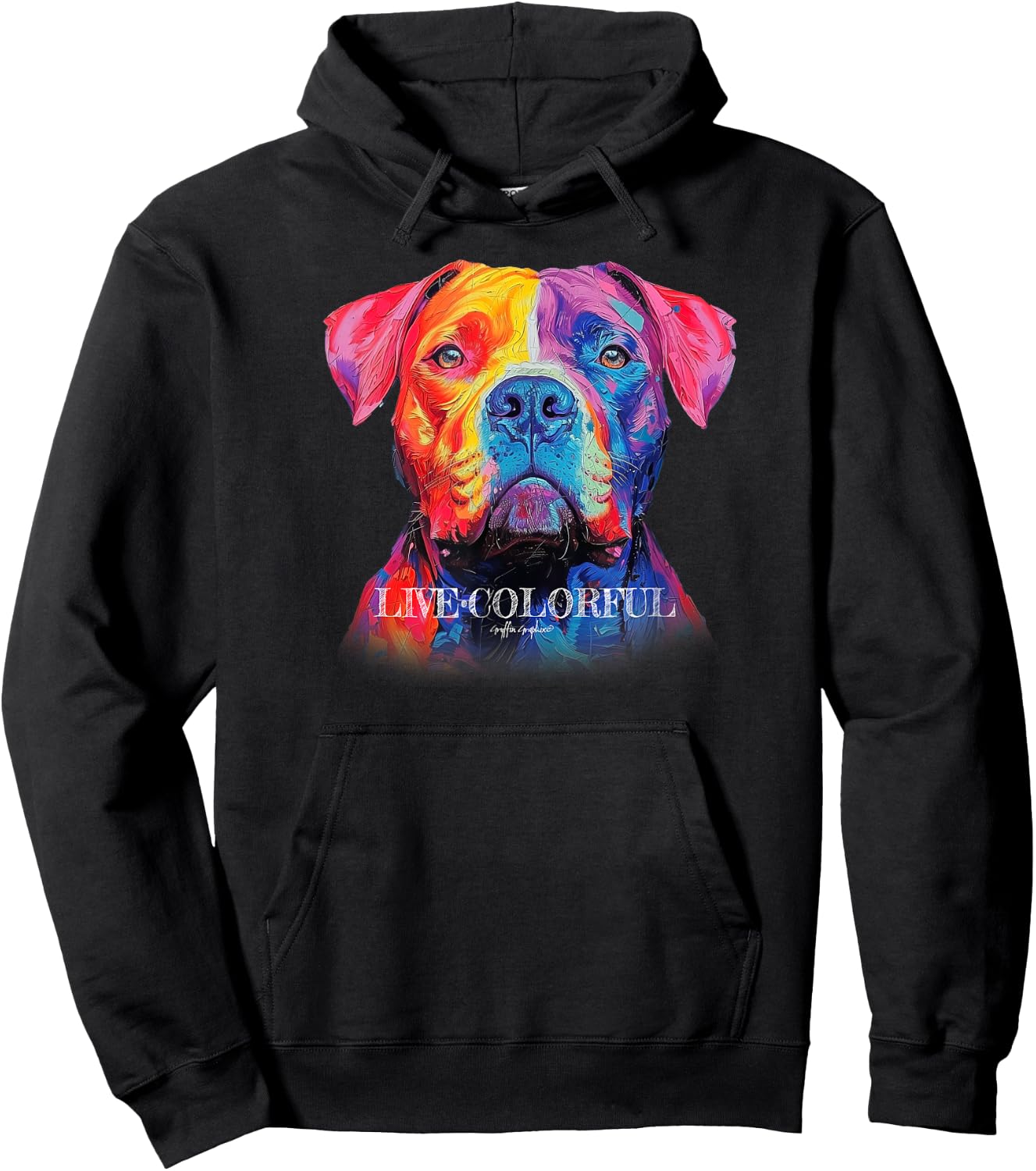 LIVE COLORFUL, PITBULL , Gryffin Graphix Hoodie - Hoodie | Black