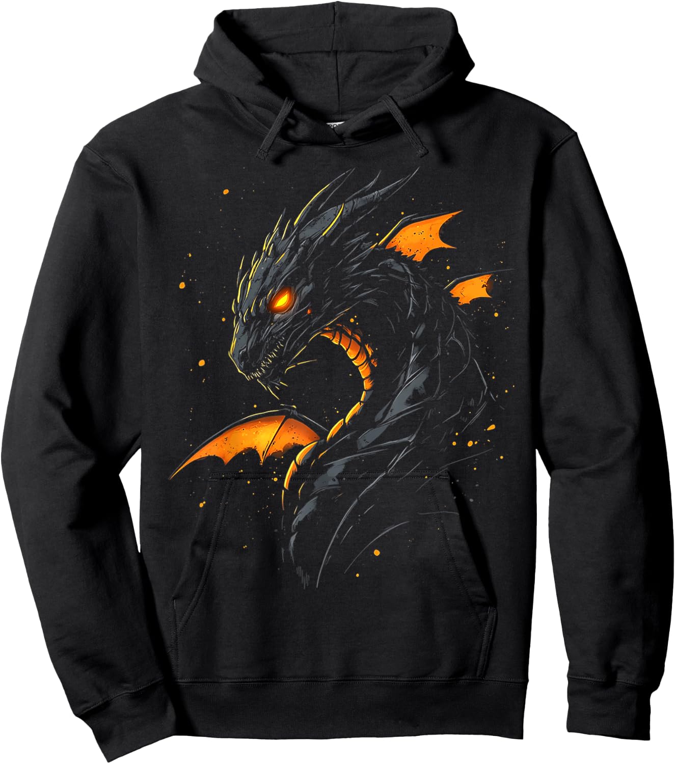 Black Dragon Motif Mythical Artwork Black Dragon Hoodie - Hoodie | Black