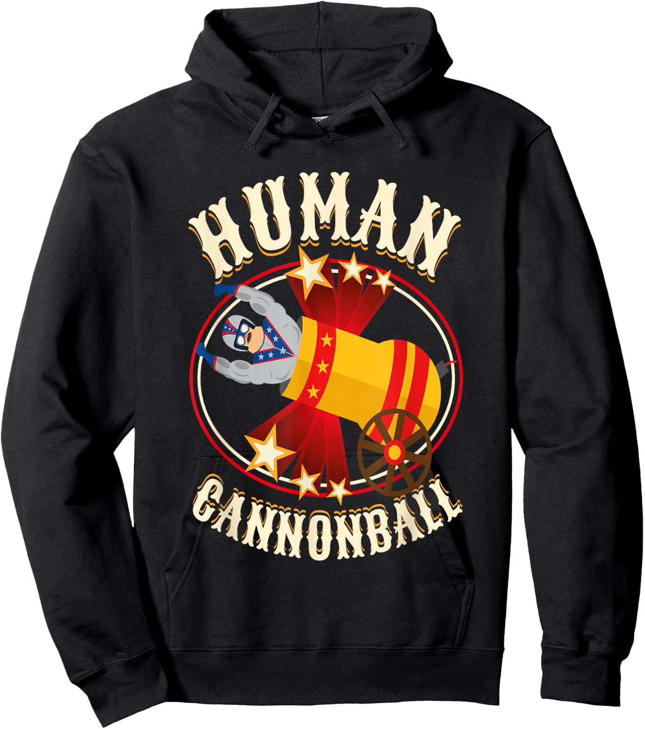Circus Shirt -Human Cannonball Costume - Human Cannonball Hoodie - Hoodie | Black