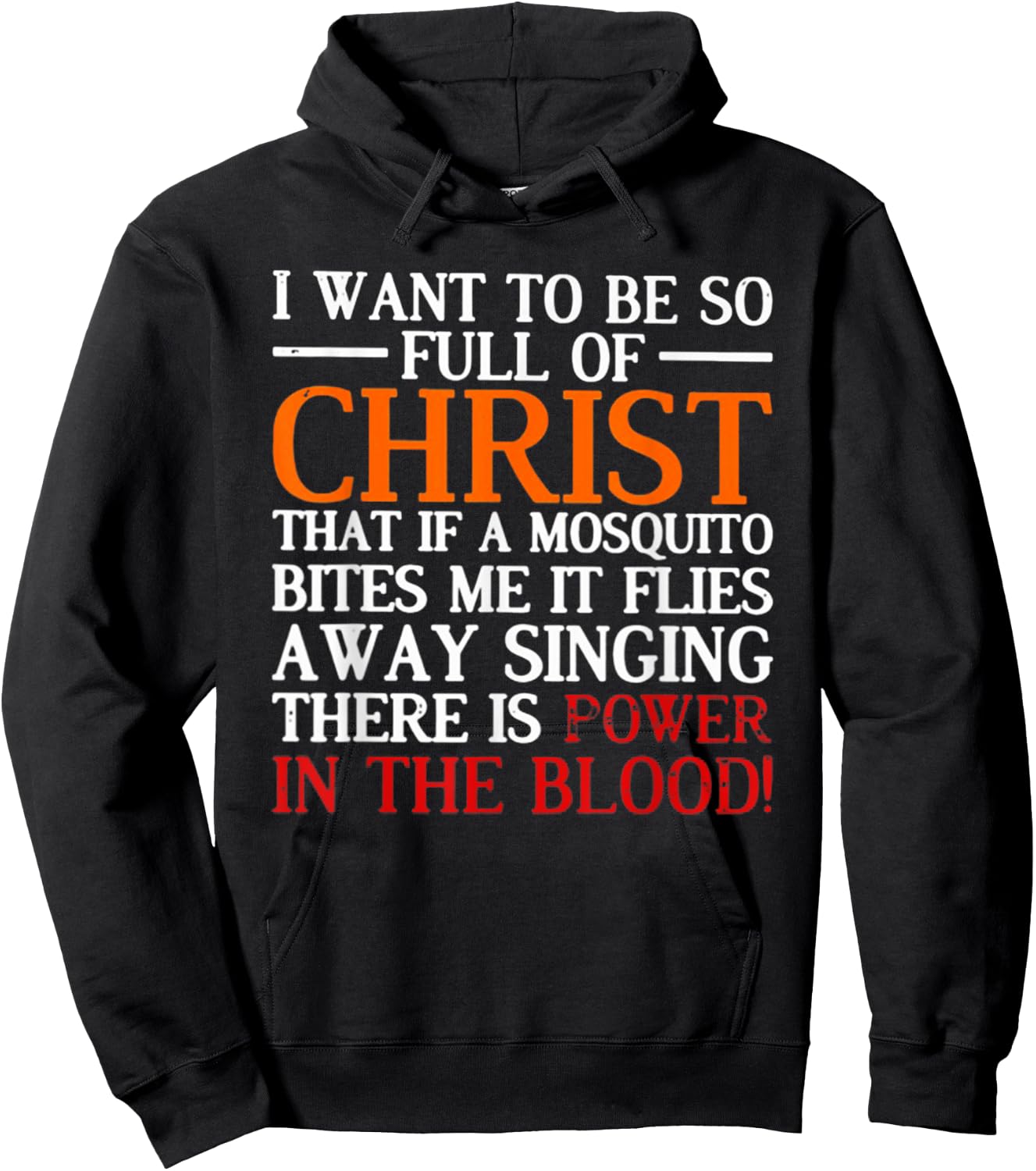 I Want To Be So Full Of Christ That If A Mosquito Bites Me Hoodie - Hoodie | Black