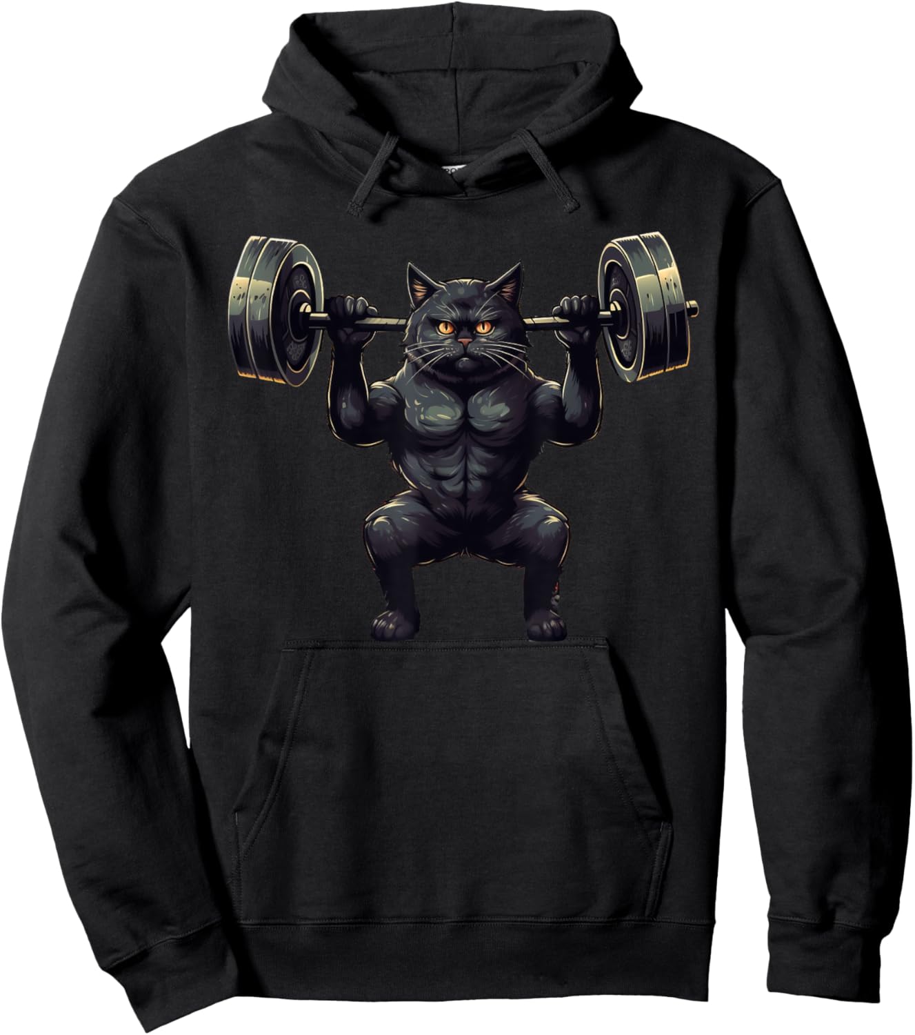 Black Cat Powerlifting Weightlifting Gym Workout Men Women Kids Hoodie - Hoodie | Black