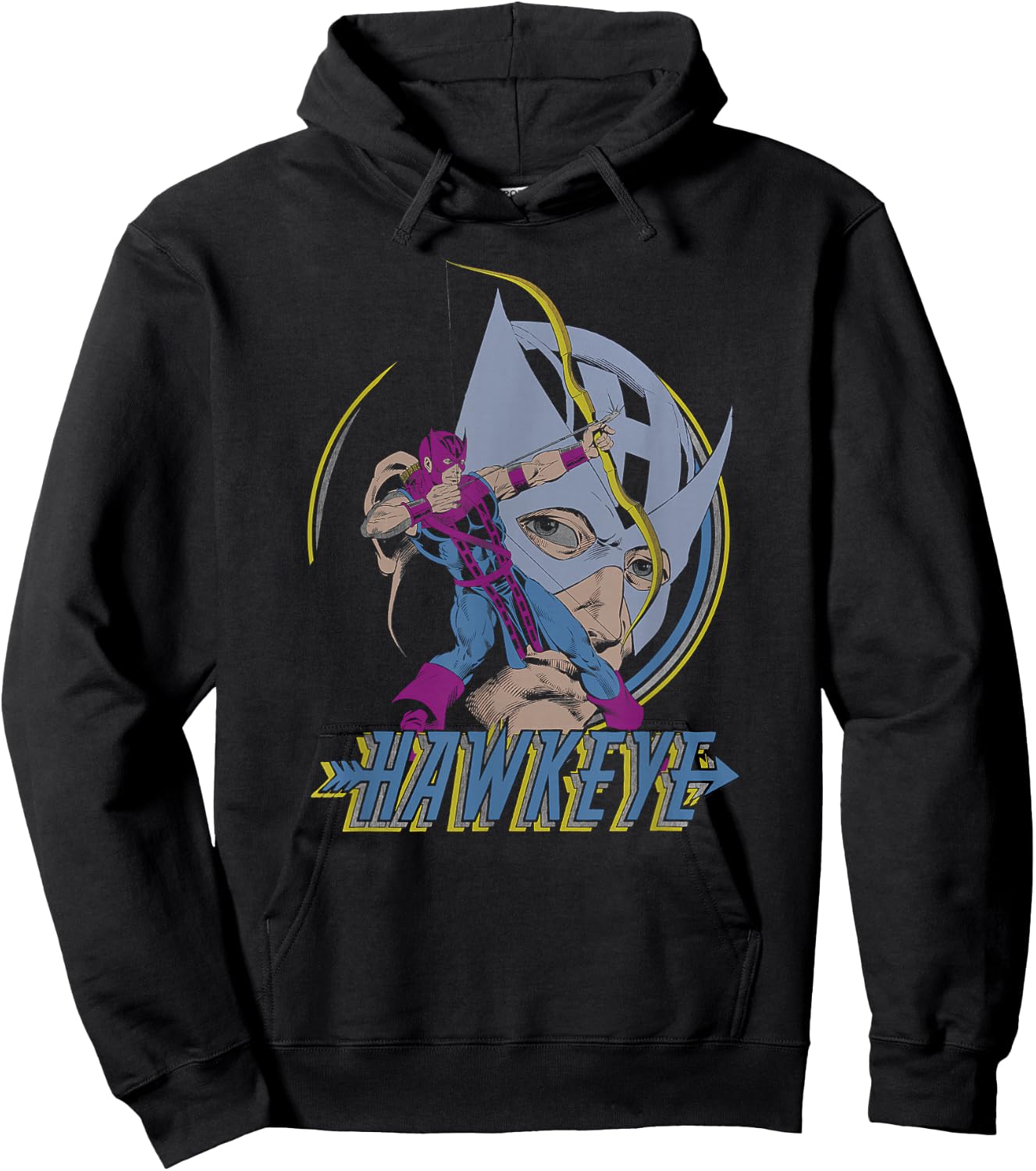Marvel Comics Avengers Hawkeye Classic Ready Aim Fire Hoodie - Hoodie | Black