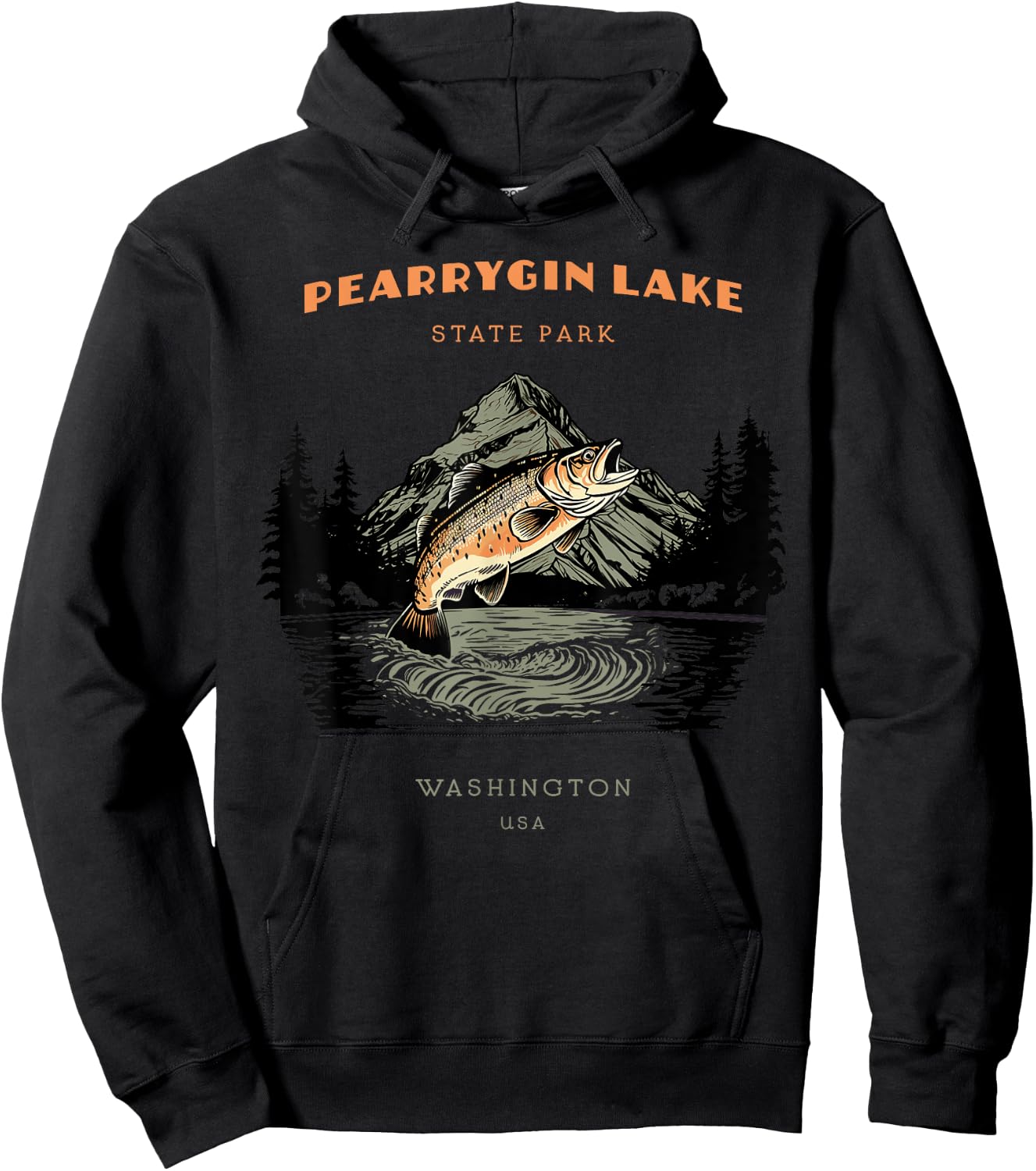 Pearrygin Lake State Park Washington Retro Vintage Hoodie - Hoodie | Black
