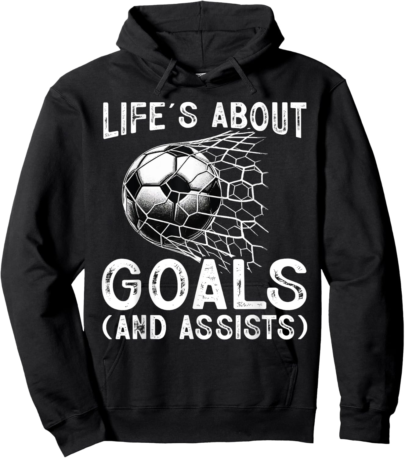 Life Is About Goals Assists Funny Soccer Player Men Women Hoodie - Hoodie | Black
