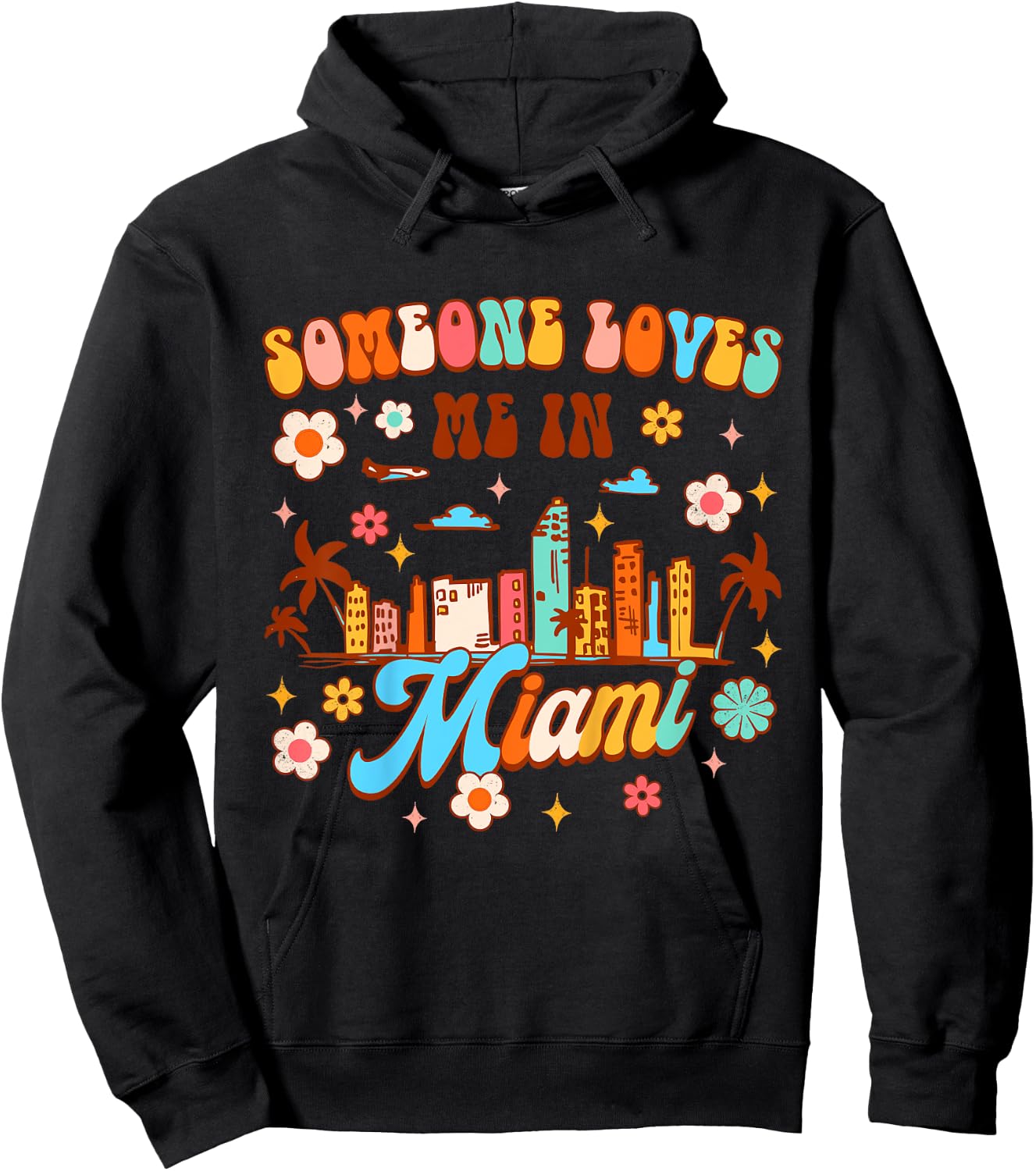 Kids Miami Florida Baby Made In Miami Someone Loves Me In Miami Hoodie - Hoodie | Black