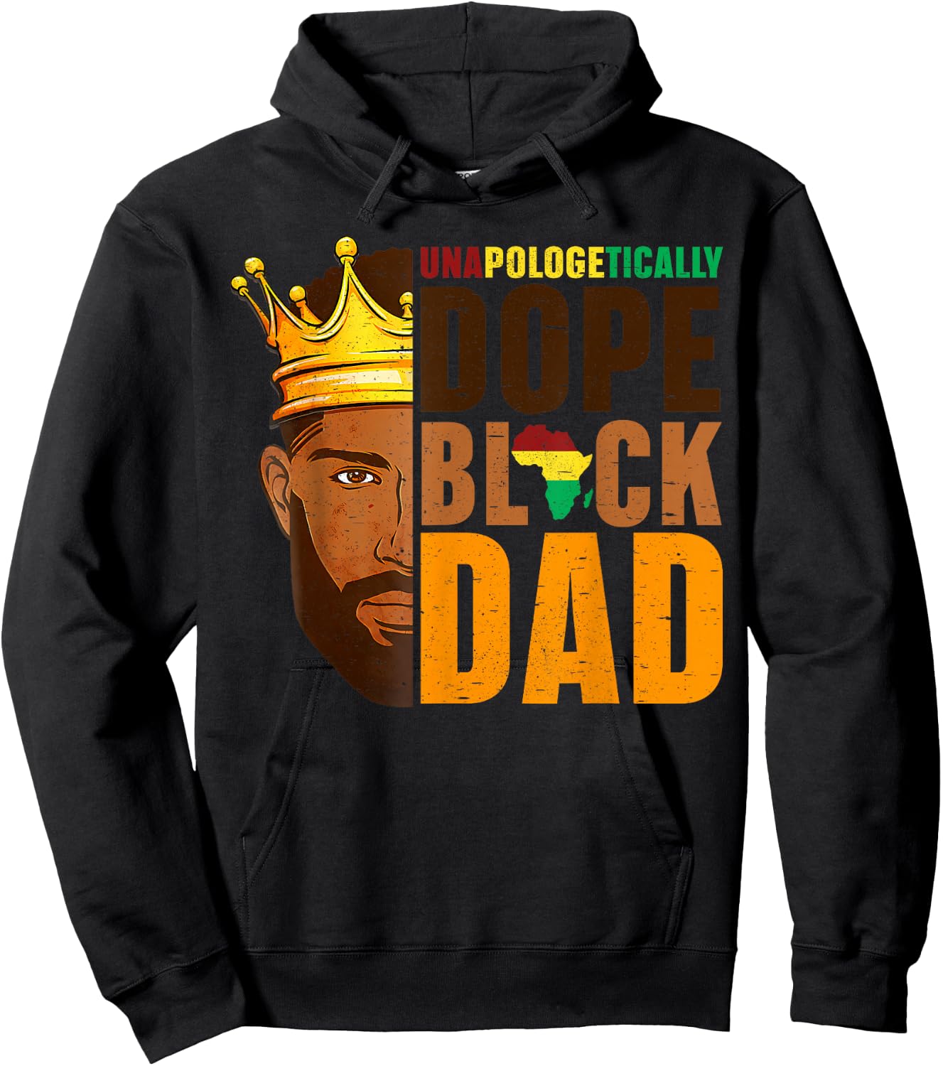 Dope Black Dad Afro American African Fathers Day Juneteenth Hoodie - Hoodie | Black