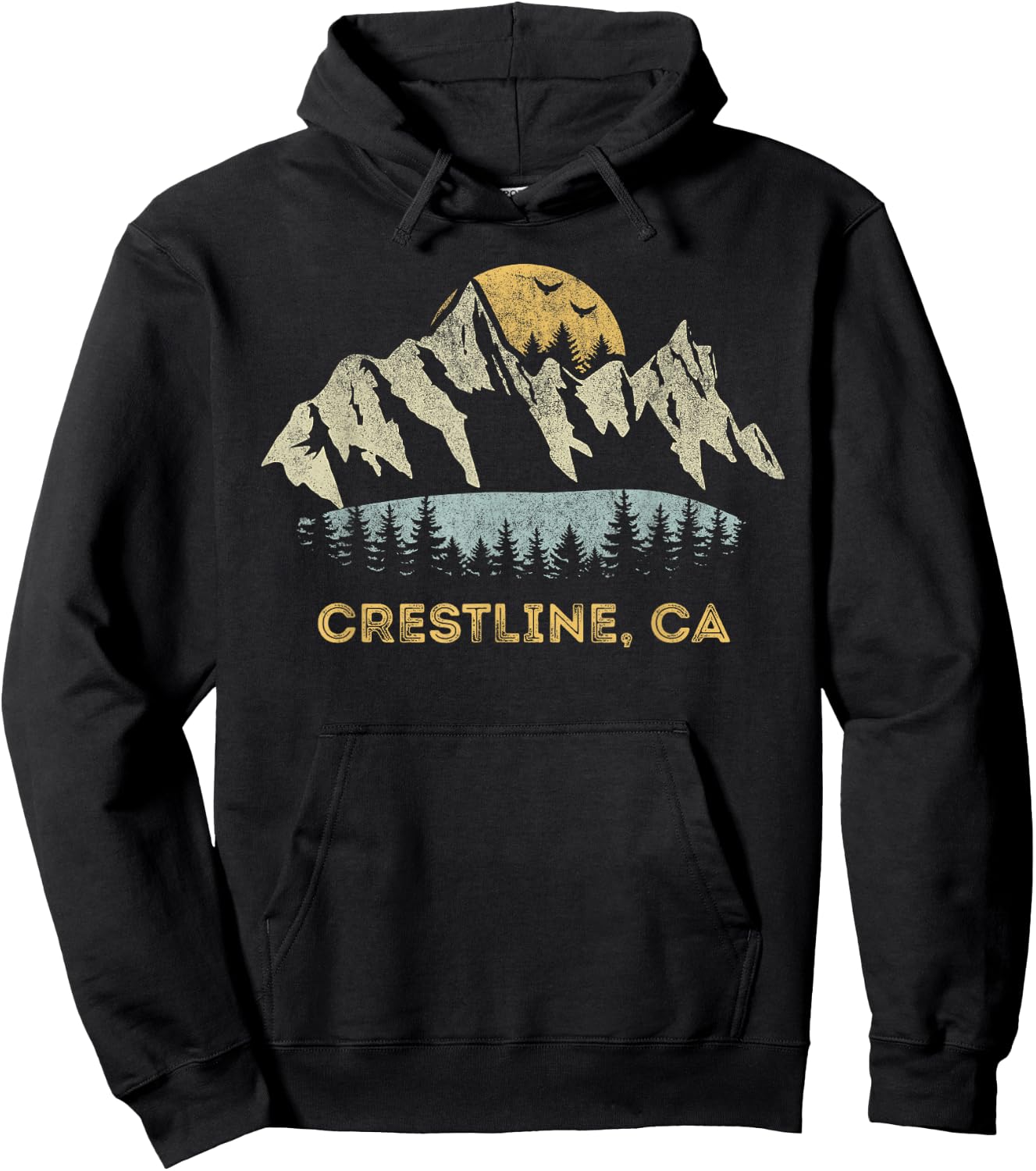 Crestline California Mountain Sunset Sunrise CA Hoodie - Hoodie | Black