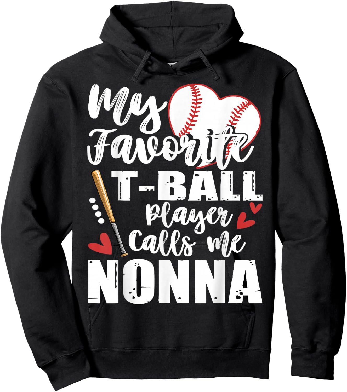 My Favorite T-Ball Player Calls Me Nonna Family Matching Hoodie - Hoodie | Black