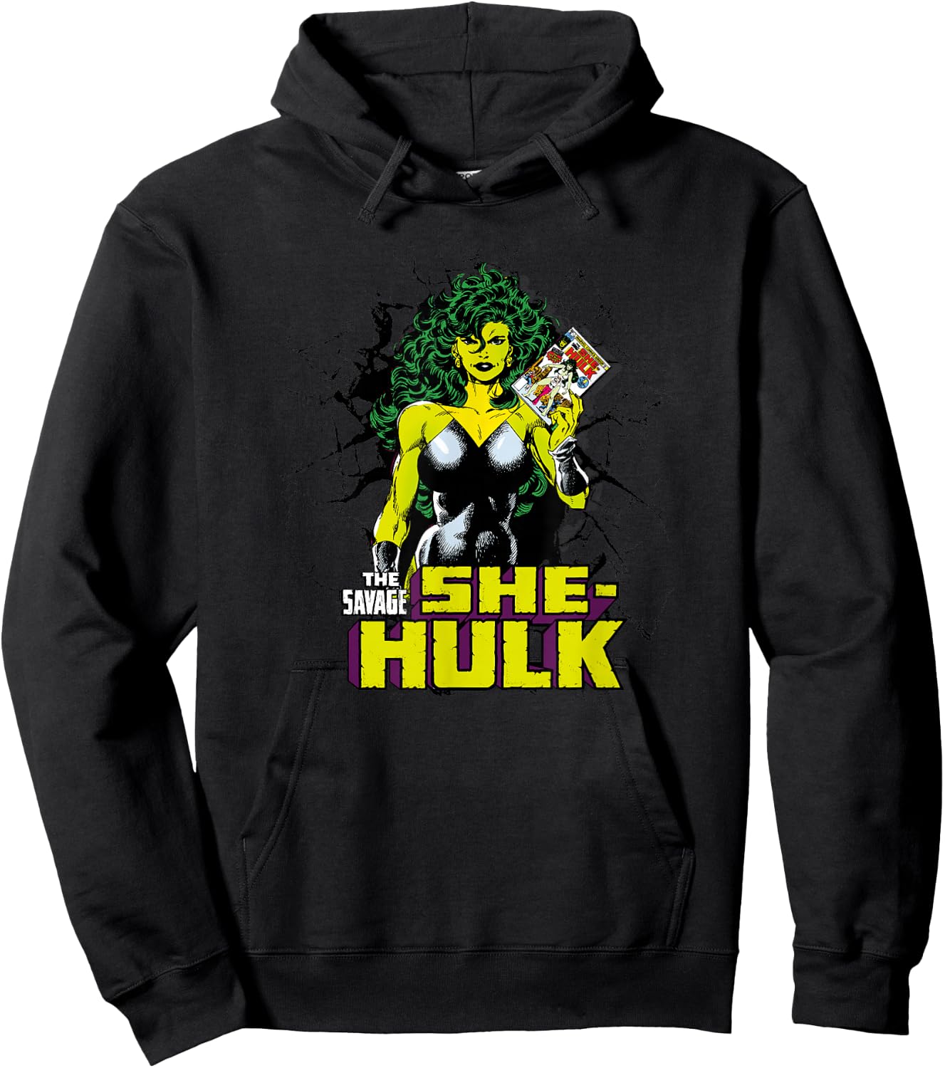 Marvel She-Hulk The Savage Vintage Comic Breakthrough Hoodie - Hoodie | Black