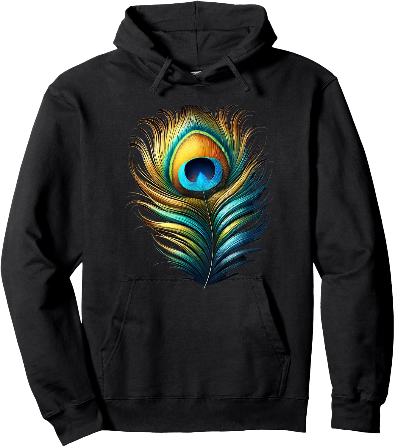 Peacock Feather Peafowl Hoodie - Hoodie | Black