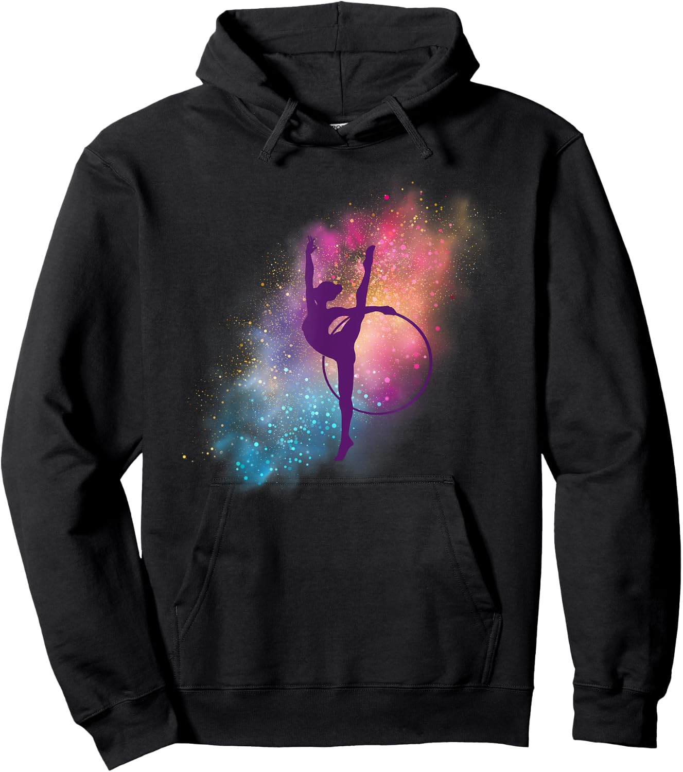 Trendy Colorful Sports Fan Gymnast Rhythmic Gymnastics Hoodie - Hoodie | Black