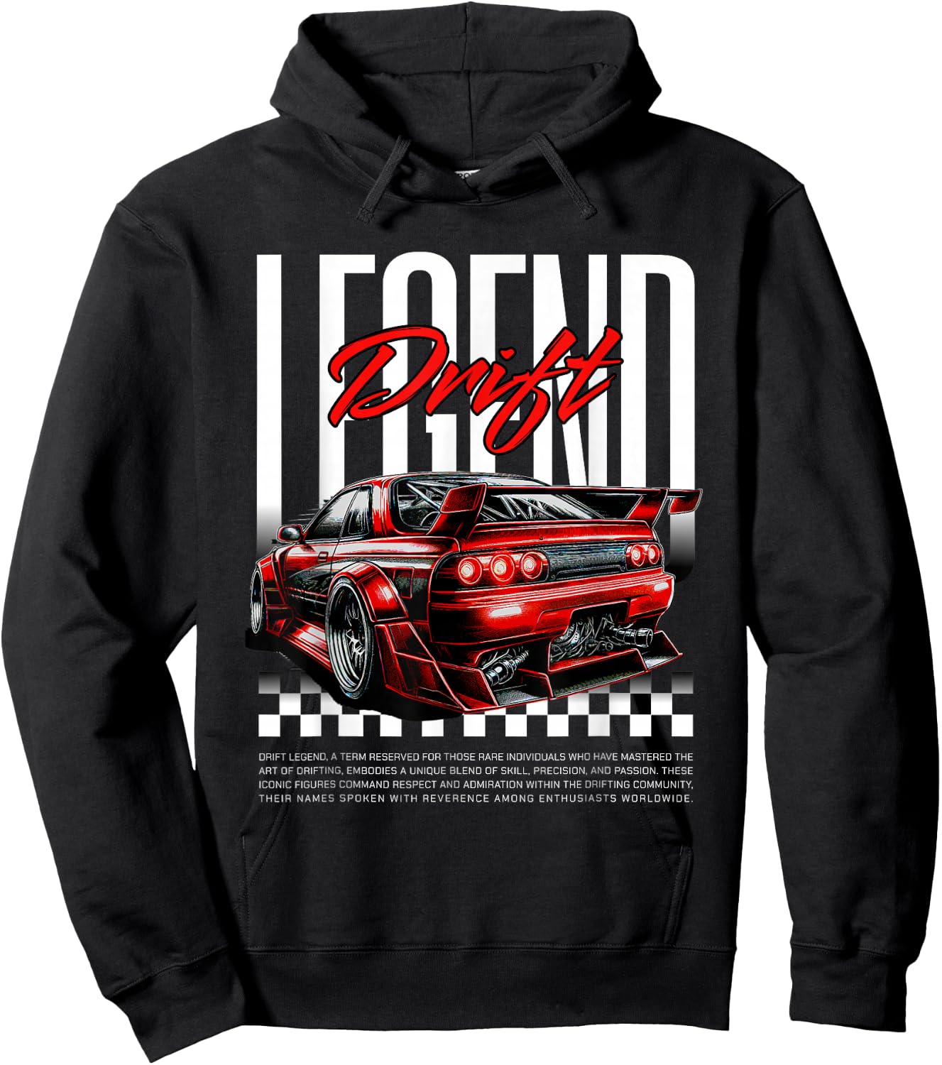 Cool Retro Vintage Japanese JDM Tokyo Japan Drift Race Car Hoodie - Hoodie | Black